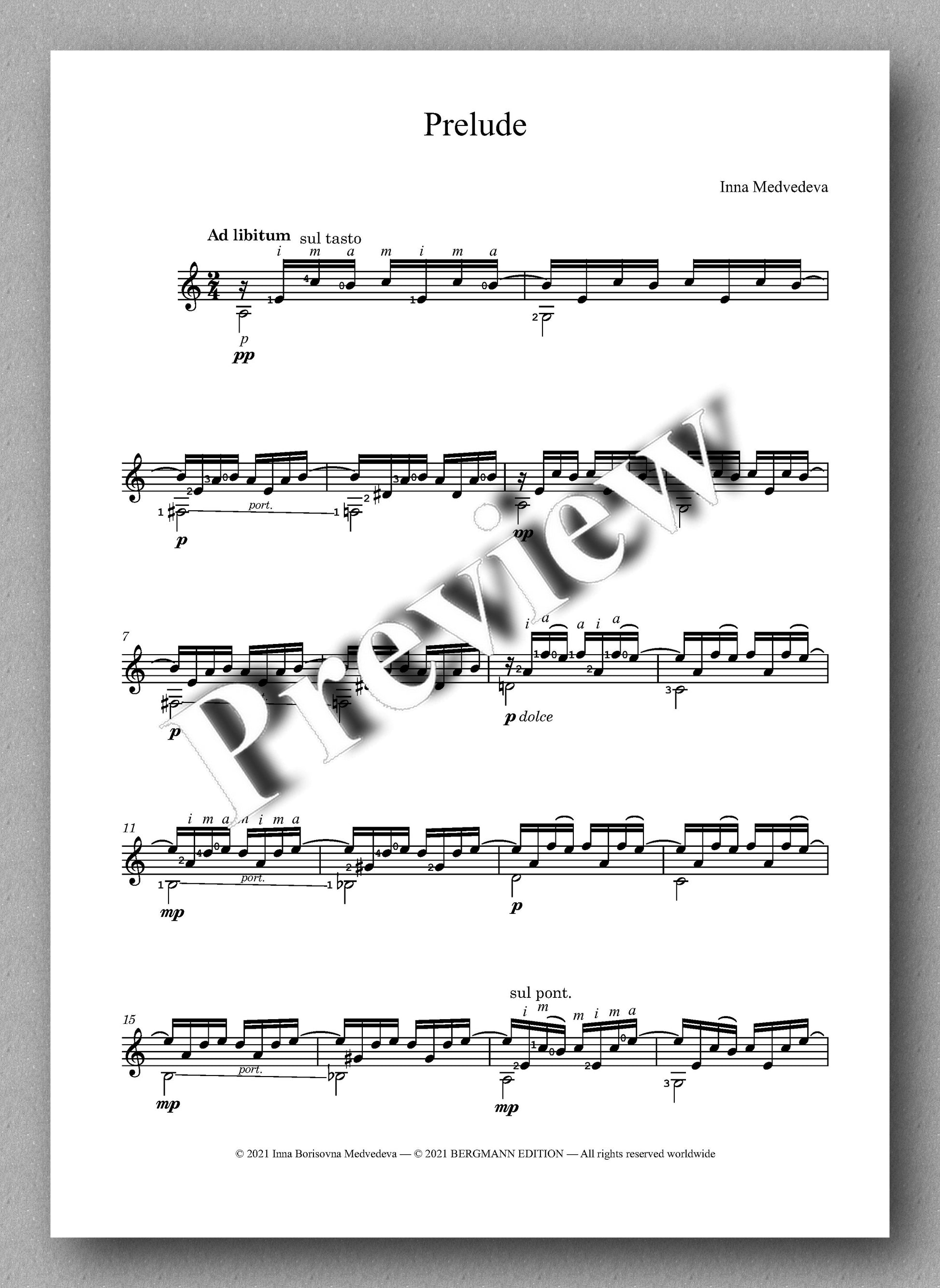 Medvedeva, Prelude - music score