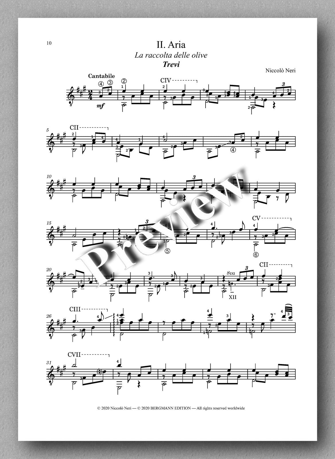 Niccolò Neri, Suite Popolare Umbra - preview of the music score 2