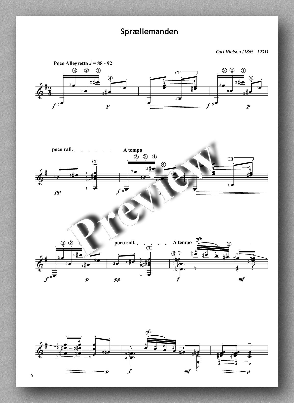Carl Nielsen (1865-1931), Three pieces from Humoreske Bagateller, Opus 11 - preview of the music score 3