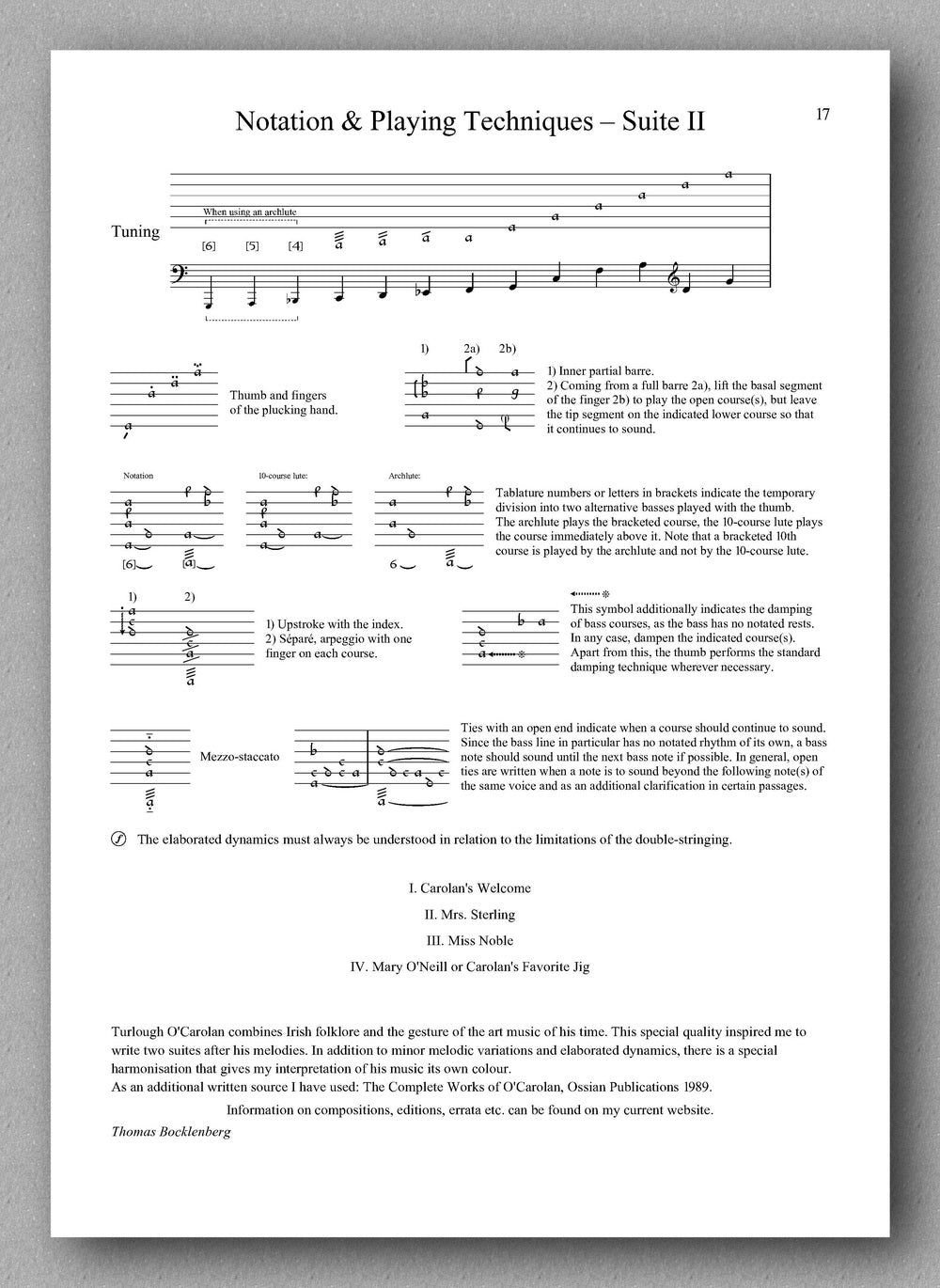 O'Carolan-Bocklenberg, Suite I & II - preview of the instructions