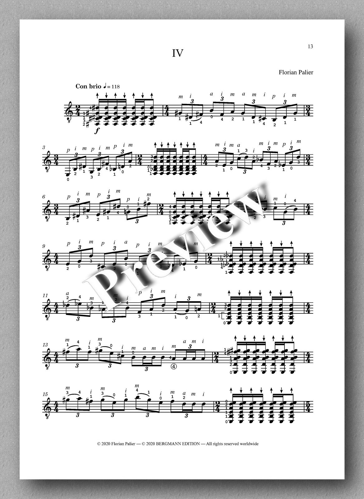 Palier, Four Pieces - preview of the music score 4