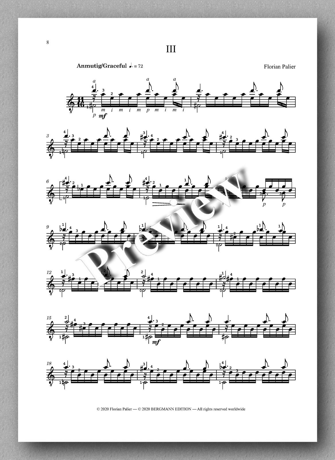 Palier, Four Pieces - preview of the music score 3