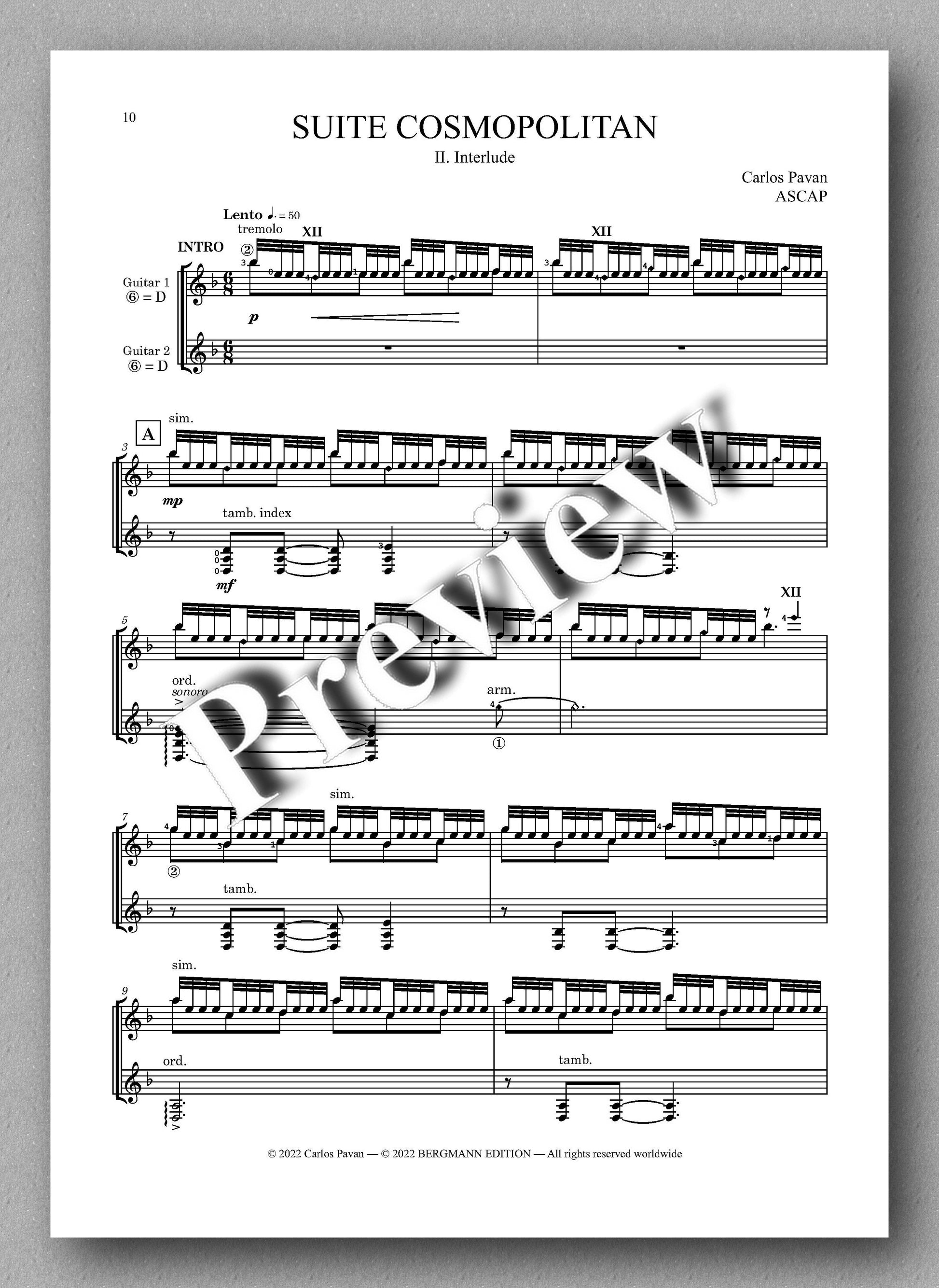 Carlos Pavan, Suite Cosmopolitan - music score 2