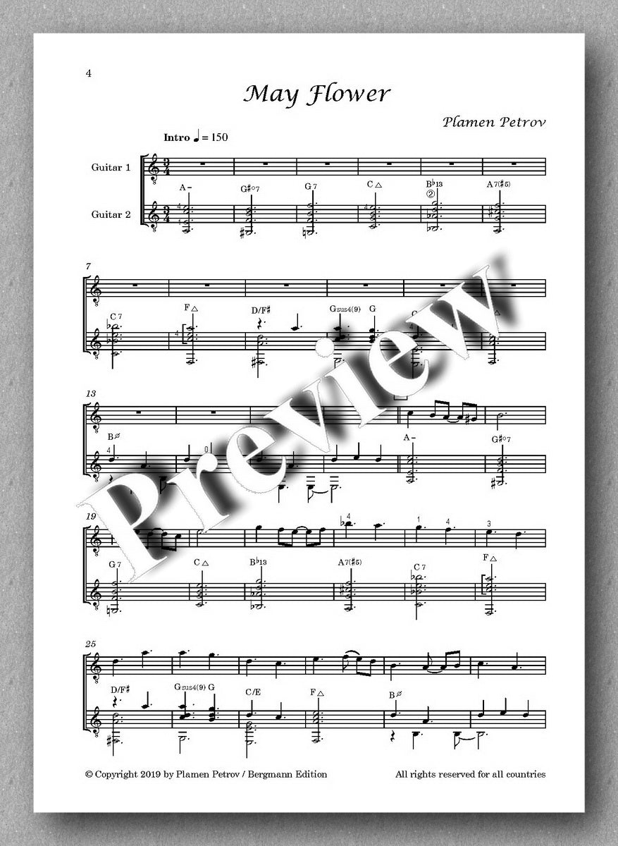 May Flower by Plamen Petrov - preview of the the music score 1
