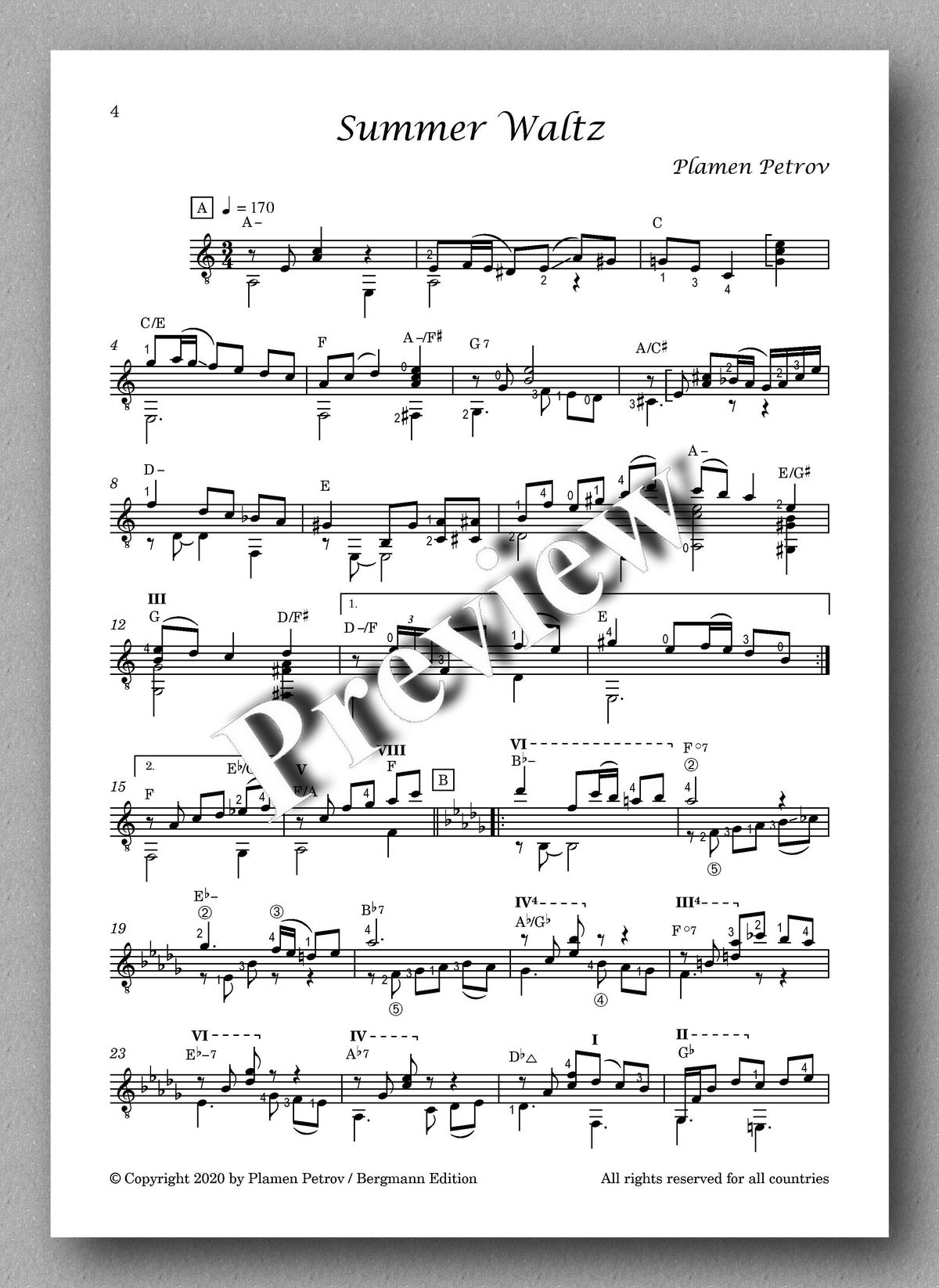 Moonlight Flowers by Plamen Petrov - music score 1