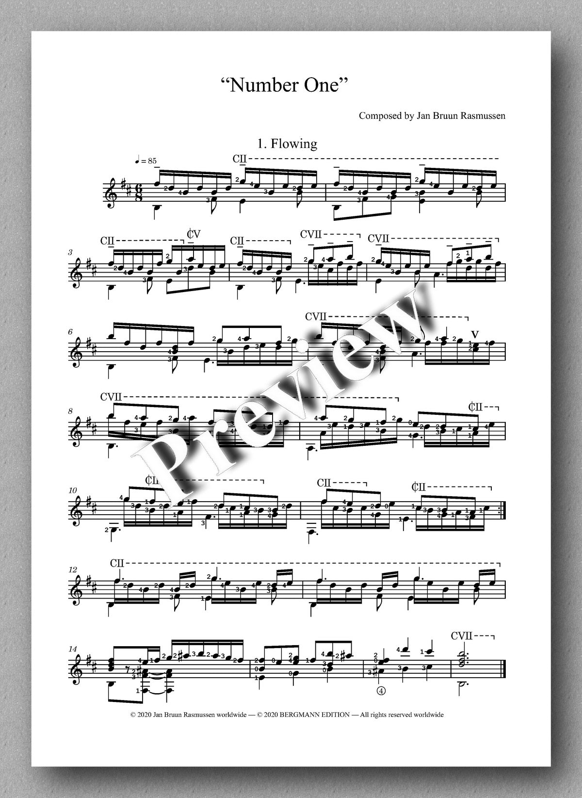 Rasmussen, Number One - preview of the music score 1