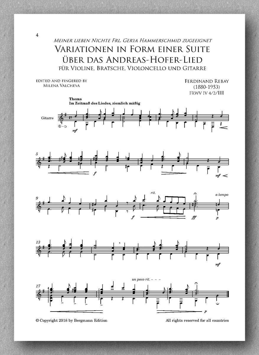 Rebay [076], Variationen in Form einer Suite -  preview of the score 1