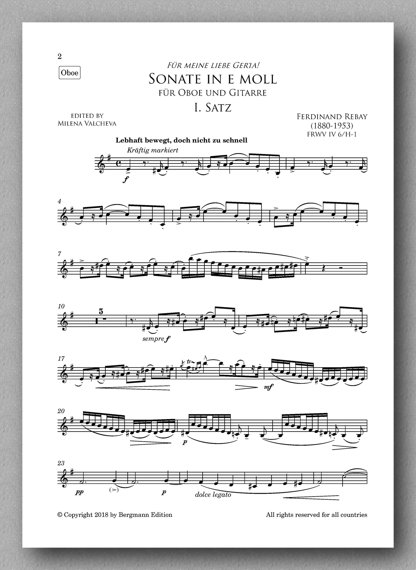 Rebay [077], Sonate in e moll - preview of the score 3