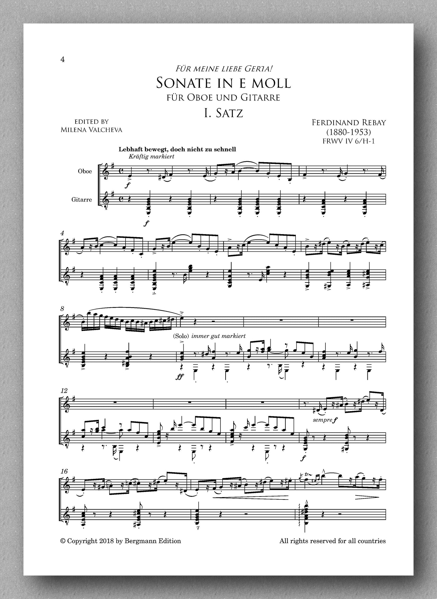 Rebay [077], Sonate in e moll - preview of the score 1