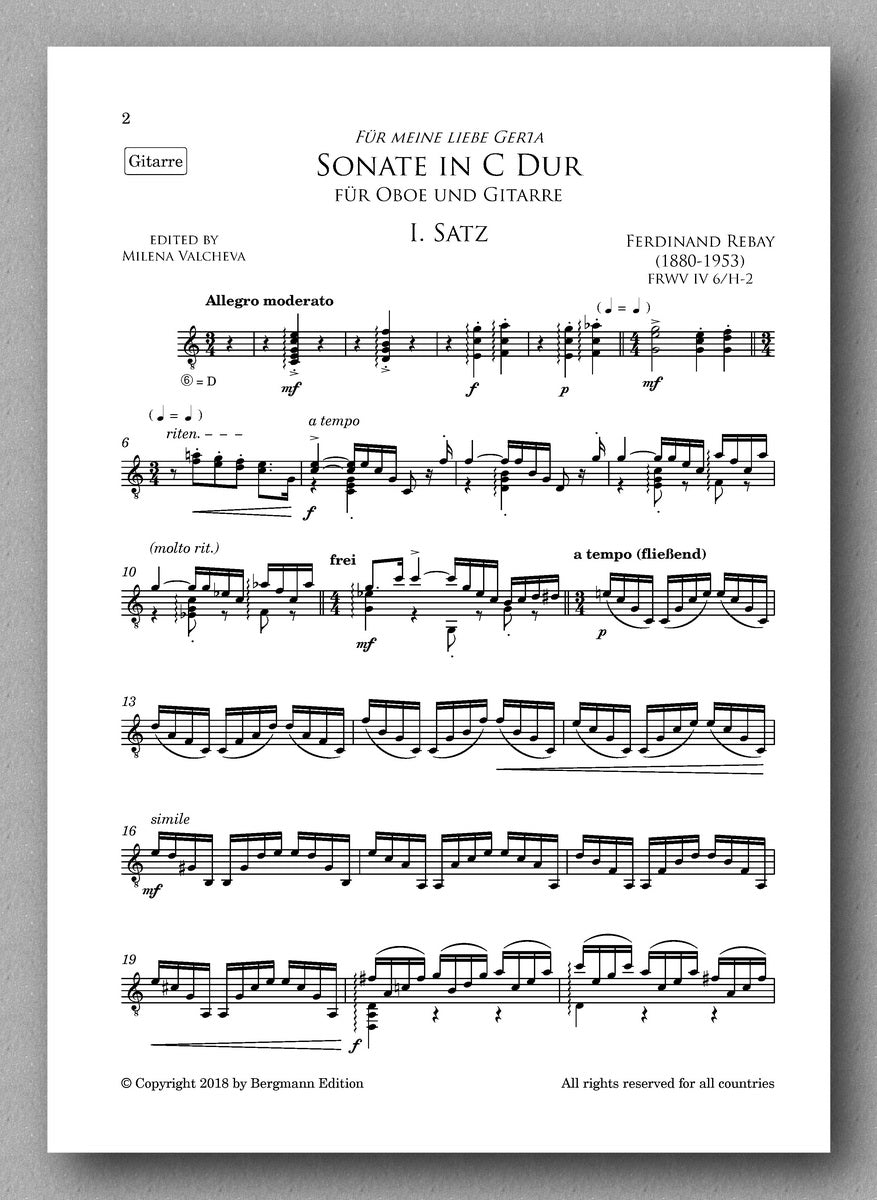 Rebay [088], Sonate in C Dur - preview of the score 1
