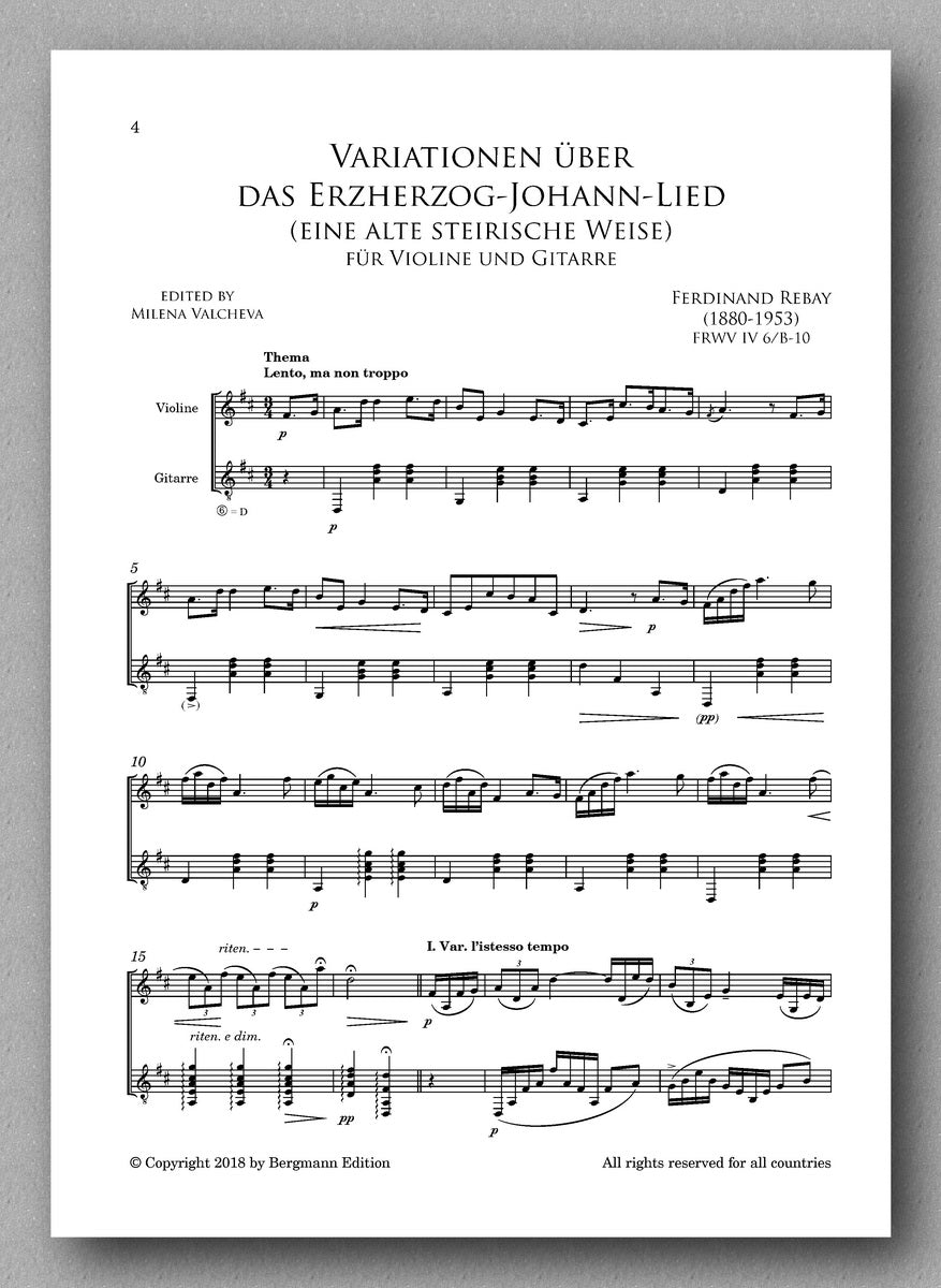 Rebay [109], Variationen über das Erzherzog-Johann-Lied