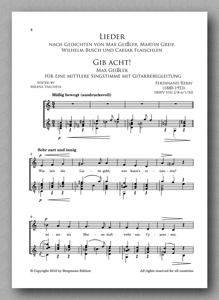 Rebay [067], Lieder nach Gedichten von Max Geißler, Martin Greif, Wilhelm Busch und Caesar Flaischlen - preview of the songs 1