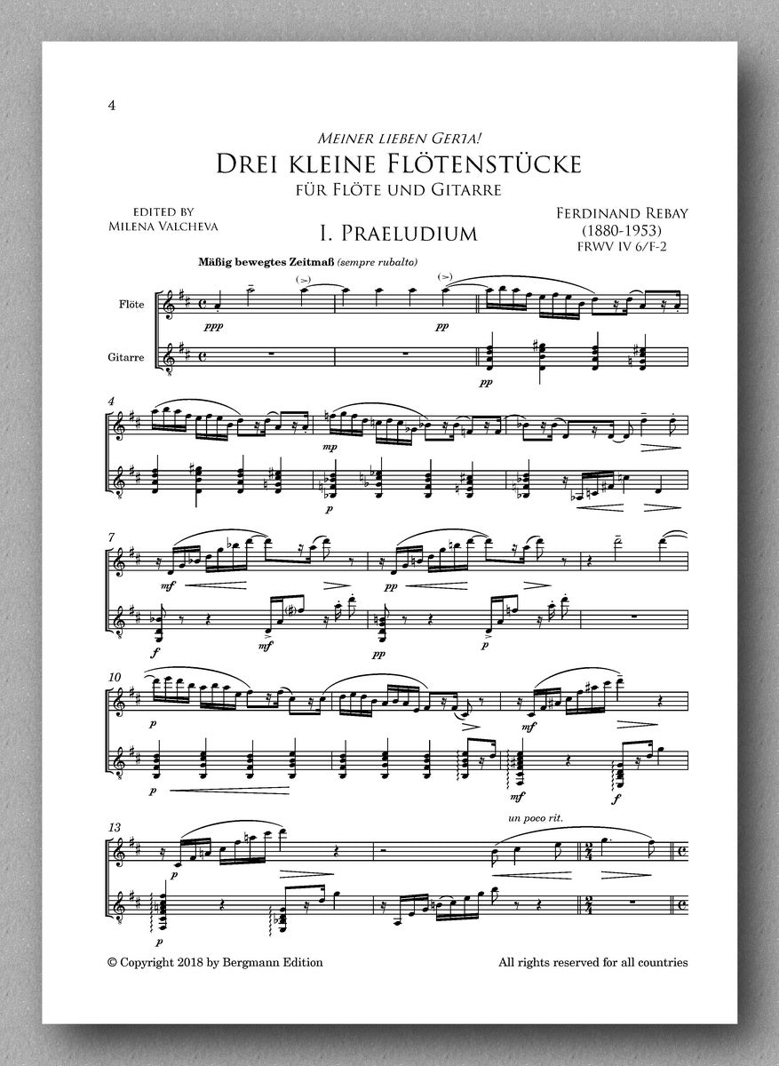 Rebay [097], Drei kleine Flötenstücke, preview of the score 3