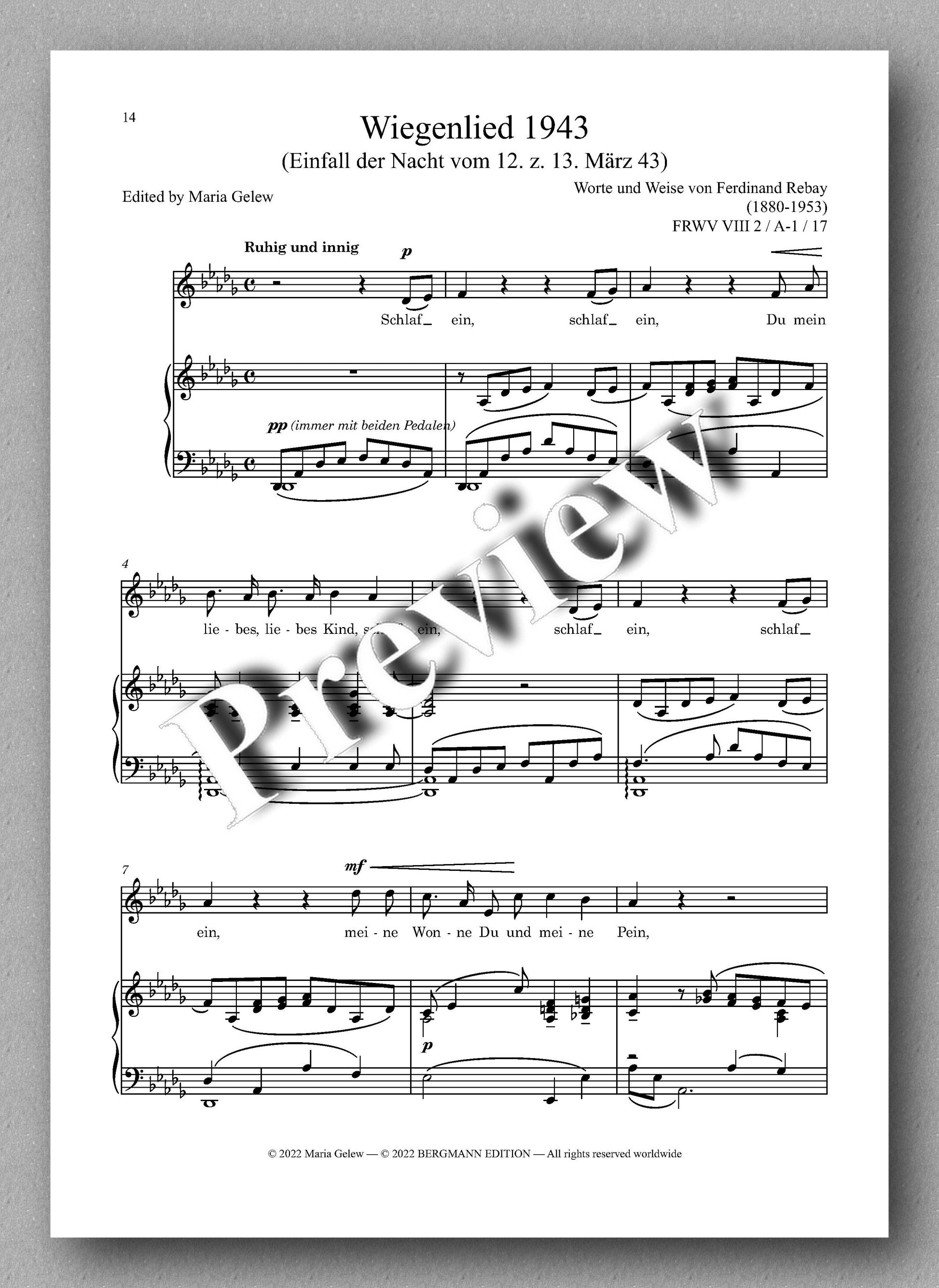 Ferdinand Rebay, Lieder nach eigenen Texten (1930-1950) - preview of the Music score 2