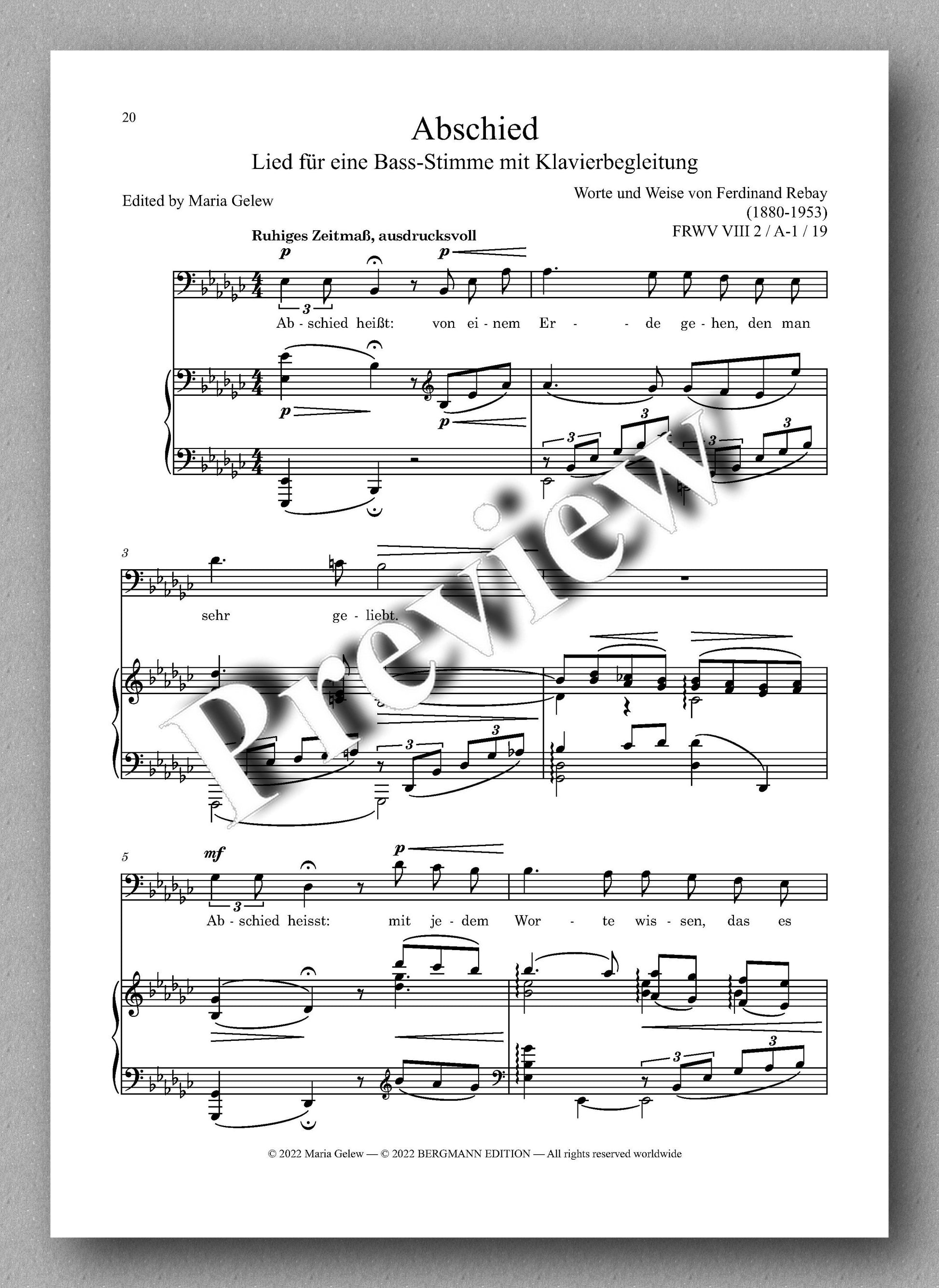 Ferdinand Rebay, Lieder nach eigenen Texten (1930-1950) - preview of the Music score 3