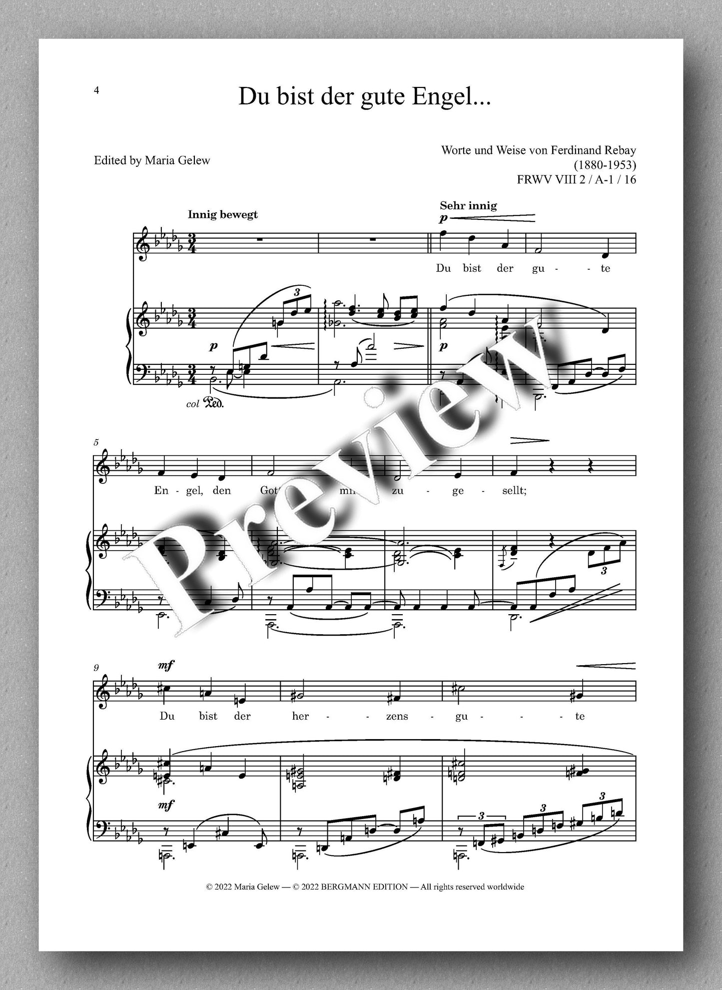 Ferdinand Rebay, Lieder nach eigenen Texten (1930-1950) - preview of the Music score 1