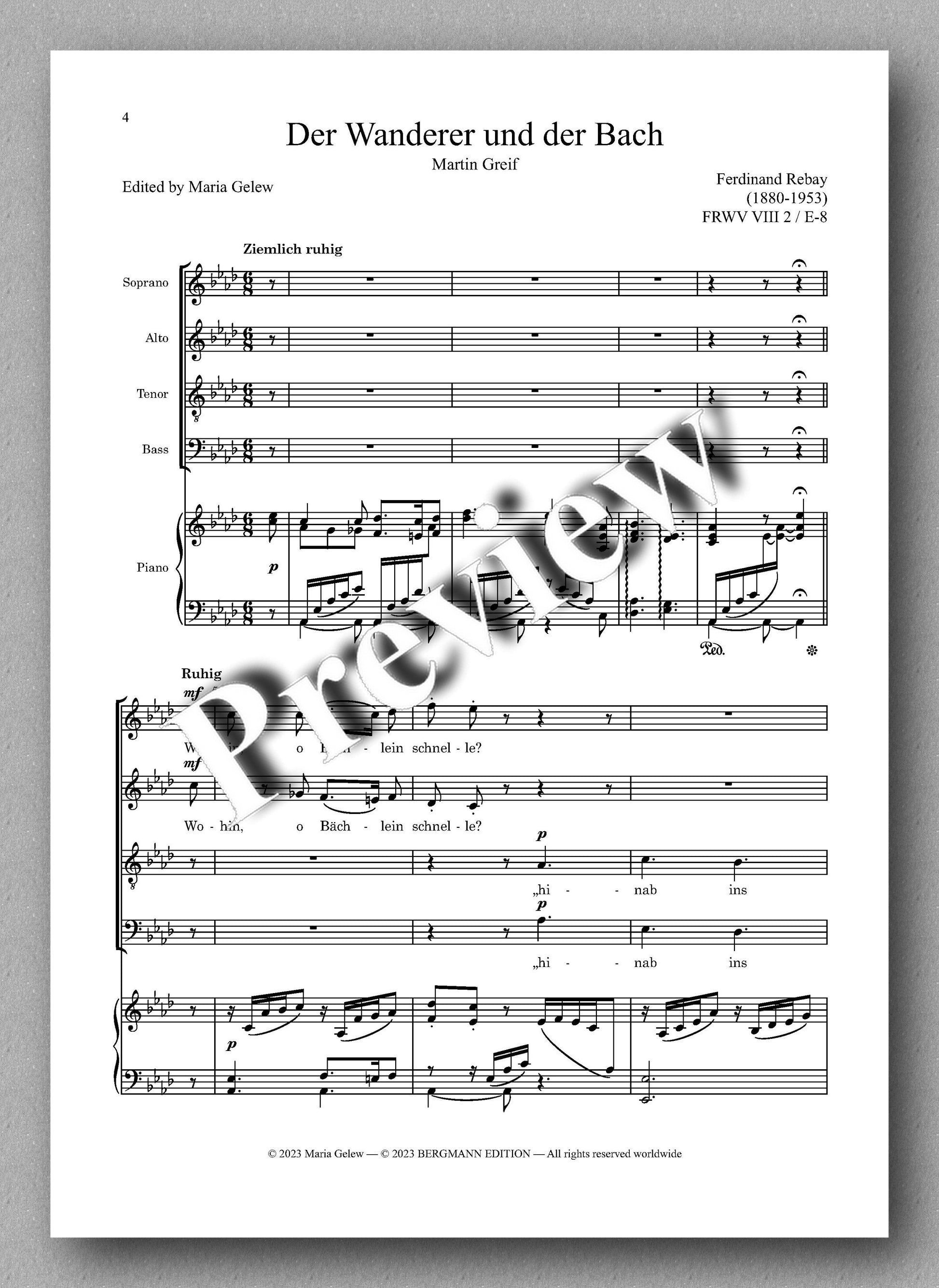 Ferdinand Rebay, Drei Quartette - preview of the music score 1