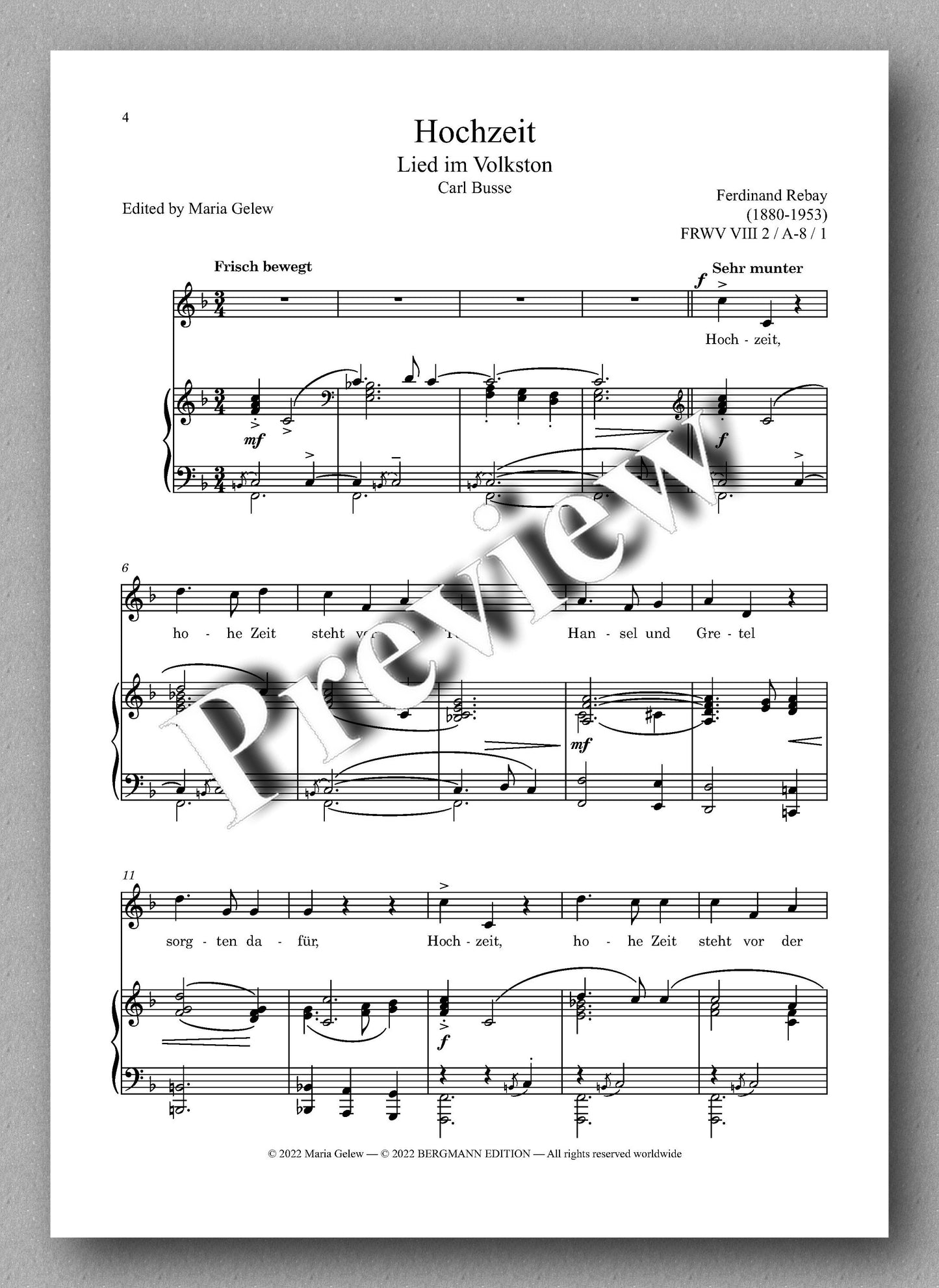 Ferdinand Rebay, Lieder nach Gedichten von Carl Busse und Max Bewer - preview of the music score 1