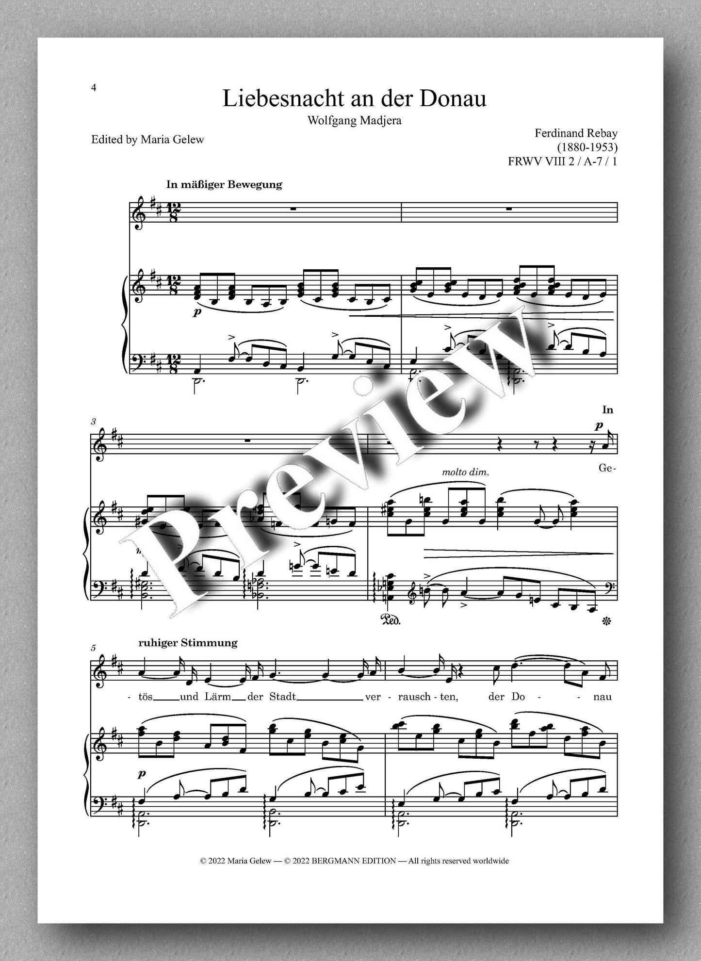 Ferdinand Rebay, Lieder nach Gedichten von Wolfgang Madjera und Gustav Schüler - preview of the music score 1