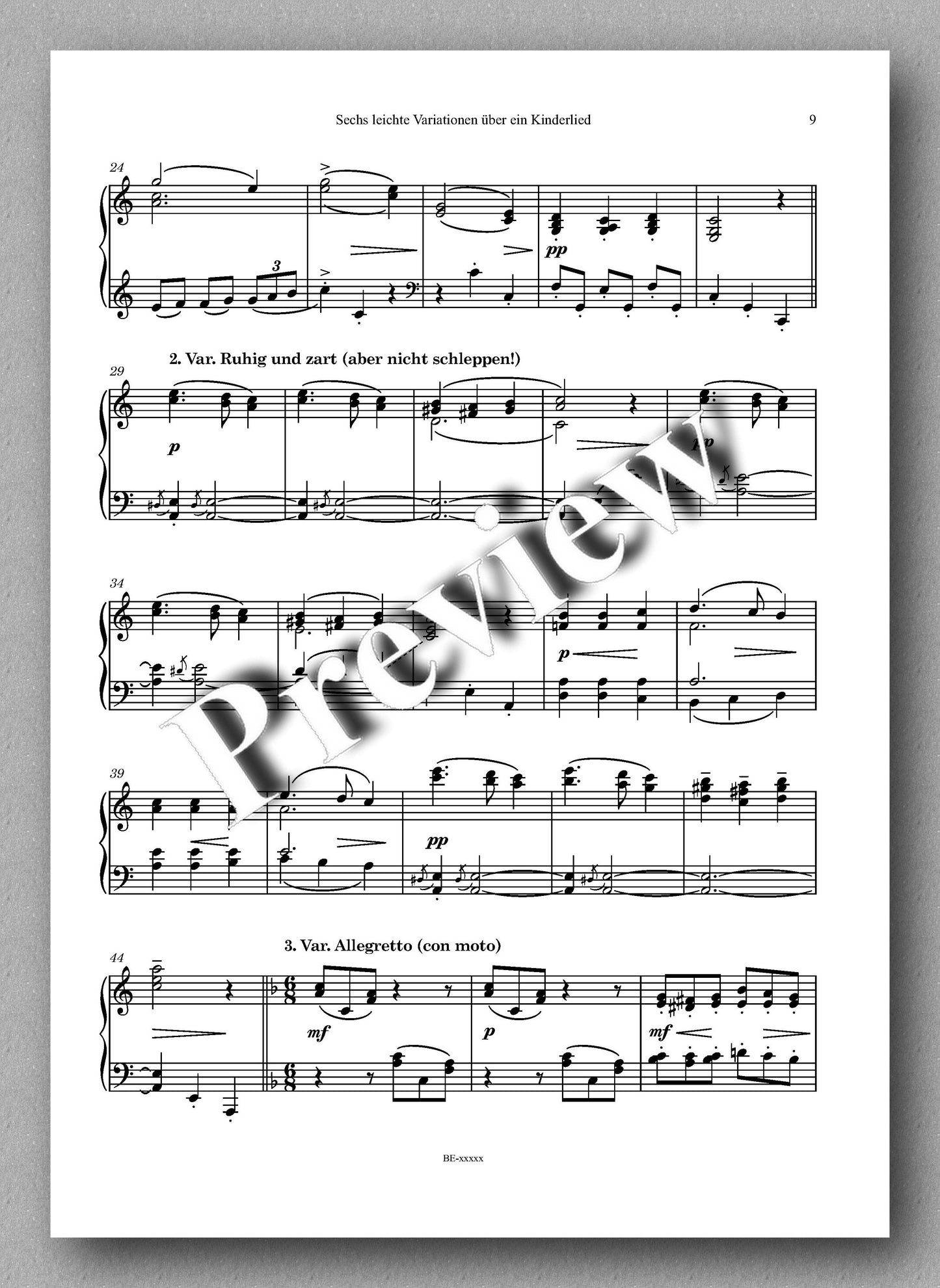 Ferdinand Rebay, Ganz kleine Variationen über “Schlaf, Kindlein, schlaf” & Sechs leichte Variationen über ein Kinderlied - music score 4