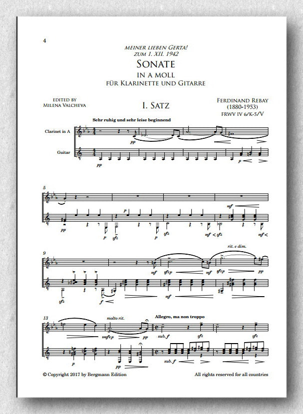 Rebay [010], Sonate in a moll