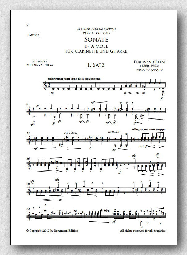 Rebay [010], Sonate in a moll