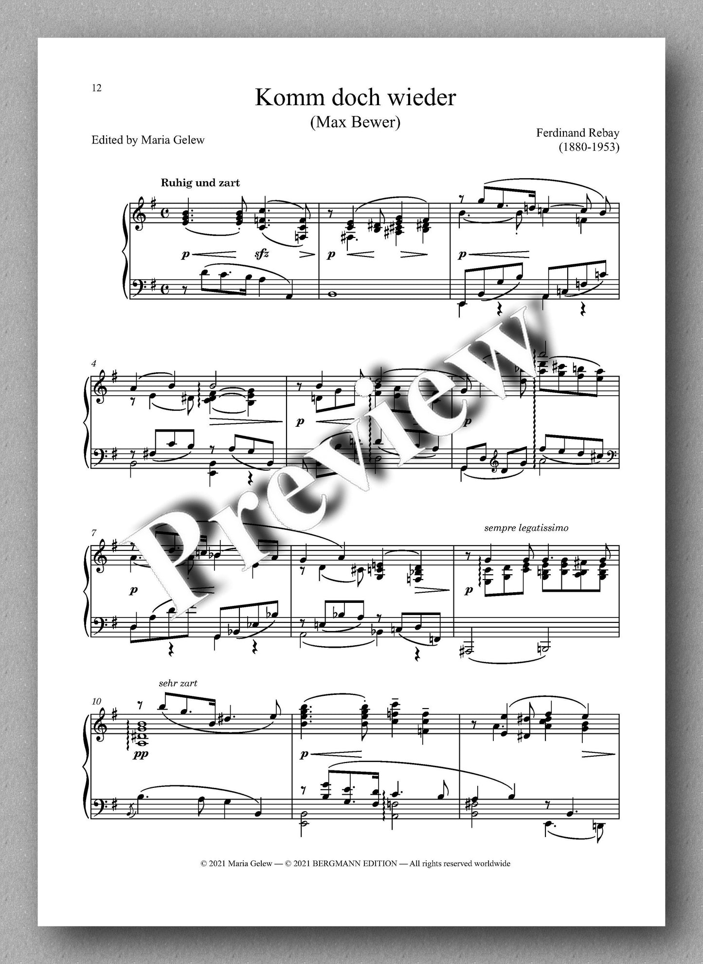 Rebay, Klavier No. 16, Aus meinen Liedern - music score 2