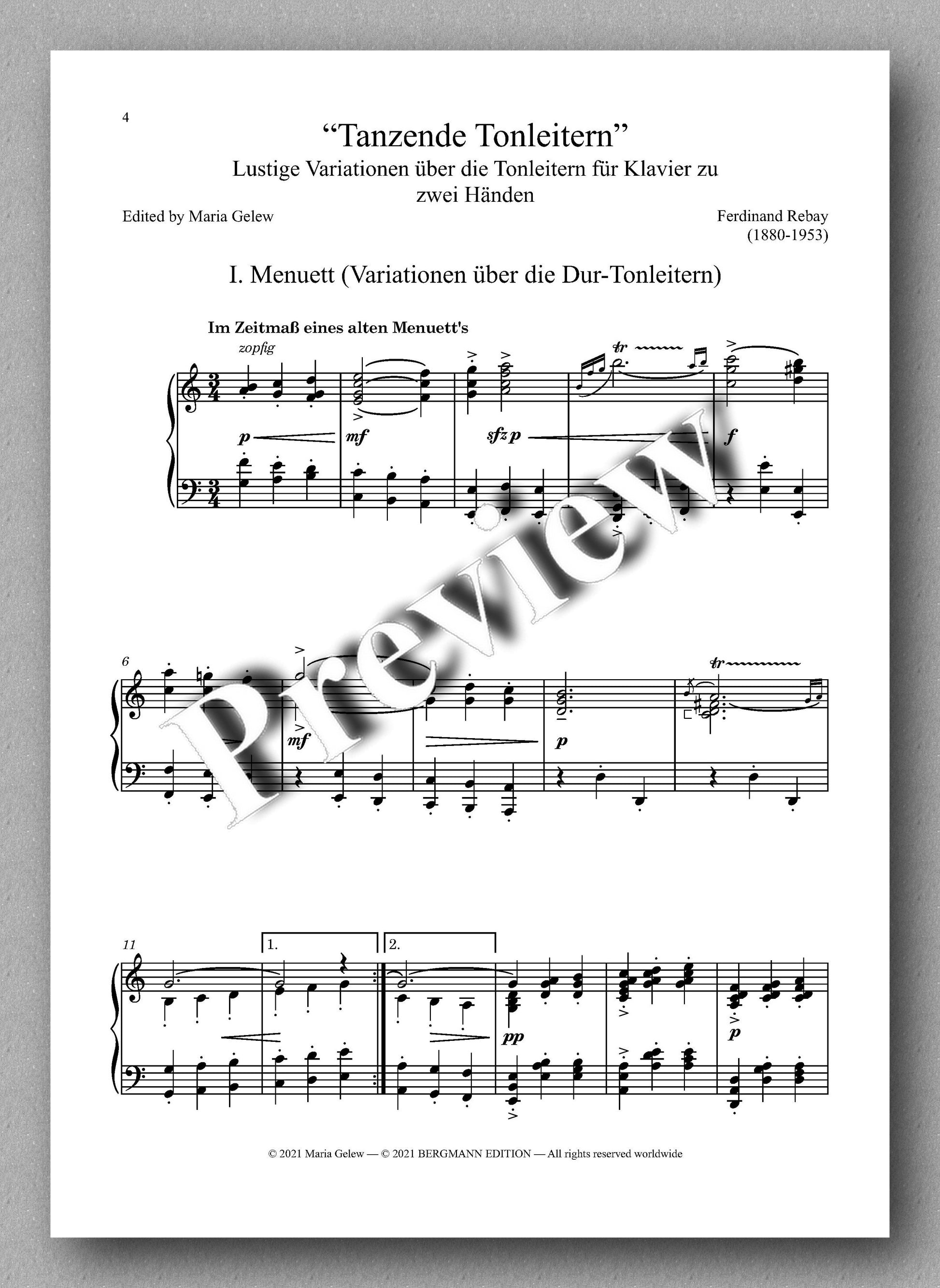 Rebay, Klavier No. 18, Tanzende Tonleitern - music score 1