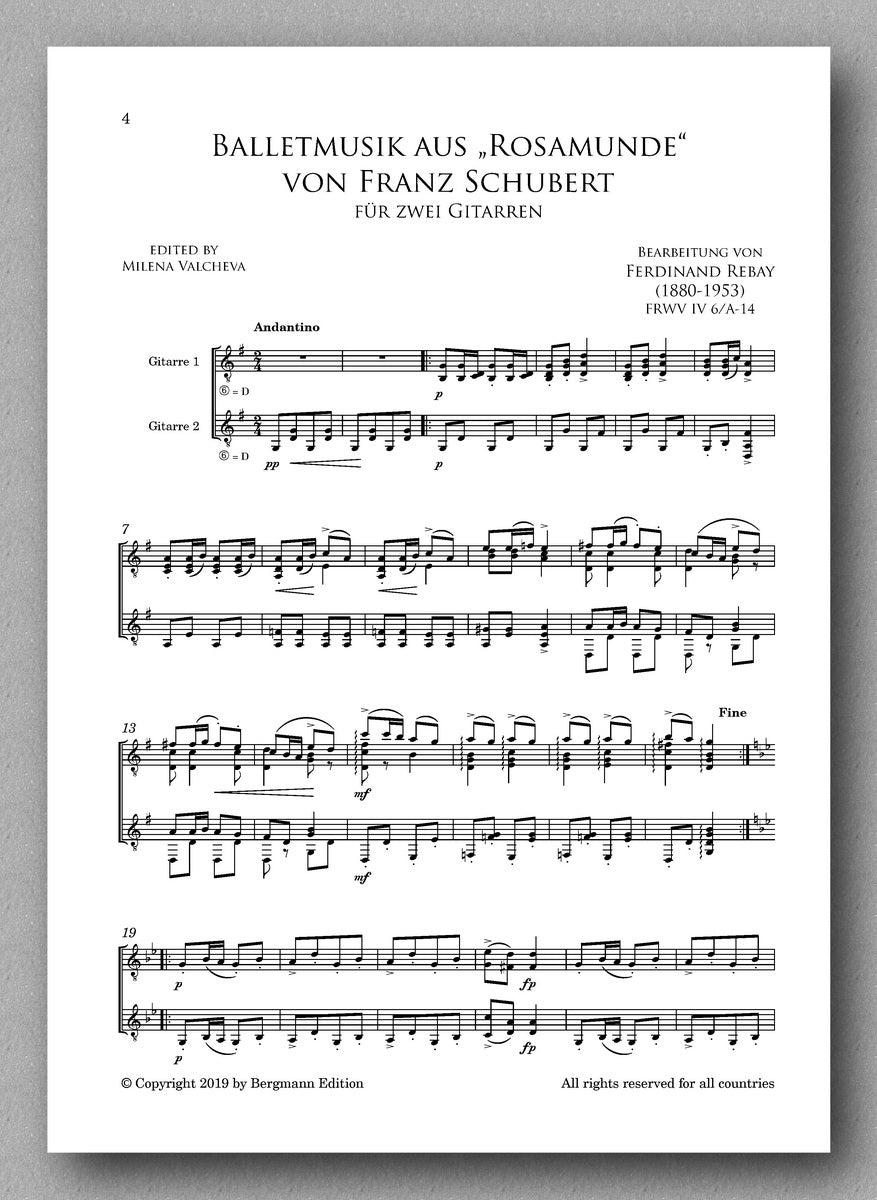 Rebay [131], Balletmusik aus „Rosamunde“ von Franz Schubert - preview of the score