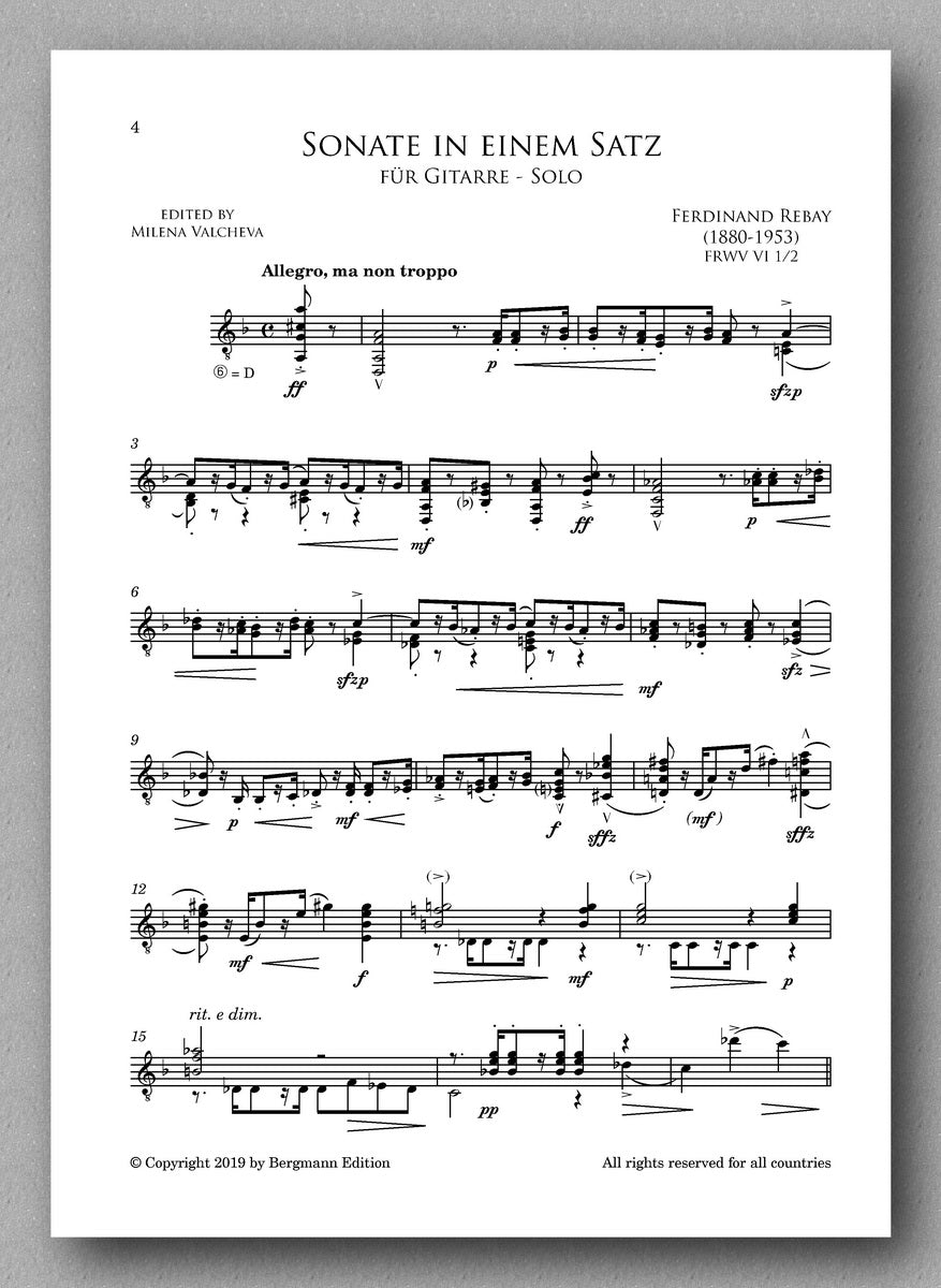 Rebay [135], Sonate in einem Satz - Preview of the Score 1
