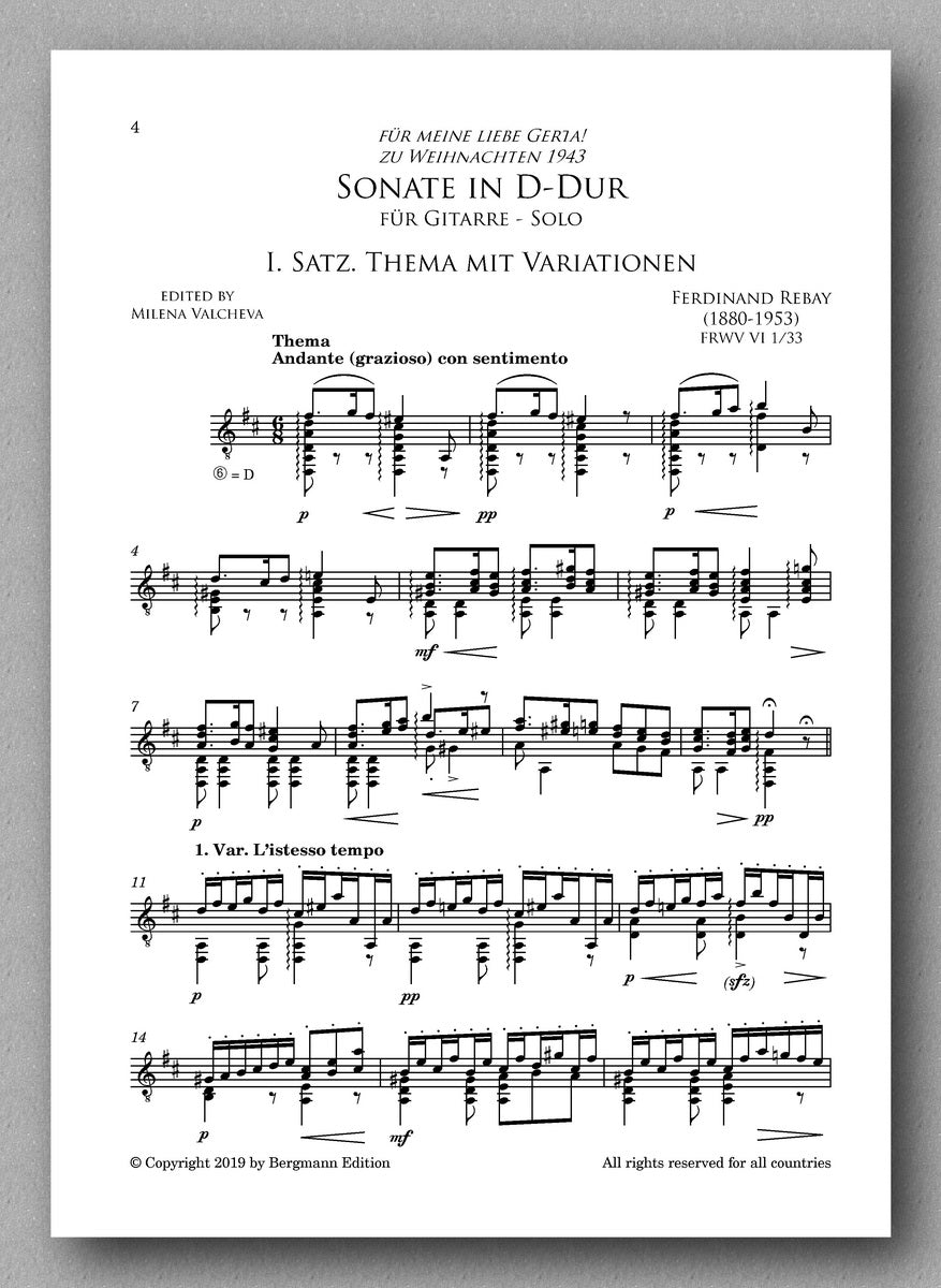 Rebay [138], Sonate in D-Dur - preview of the score 1