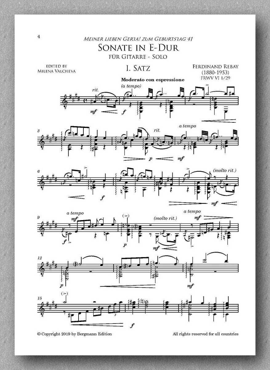 Rebay [139], Sonate in E-Dur - preview of the score 1