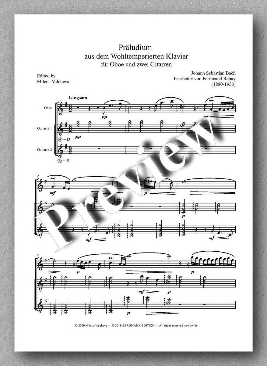 Rebay [146], Präludium aus dem Wohltemperierten Klavier - preview of the full score 1
