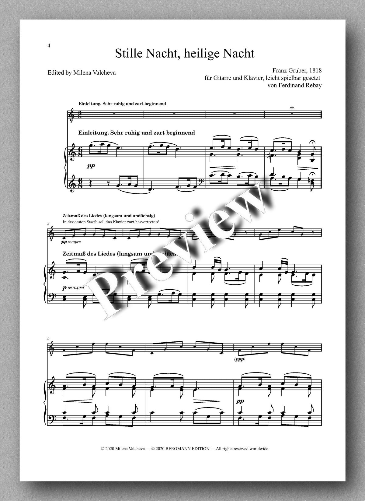 Rebay [151], Gruber, Stille Nacht, heilige Nacht - music score 1