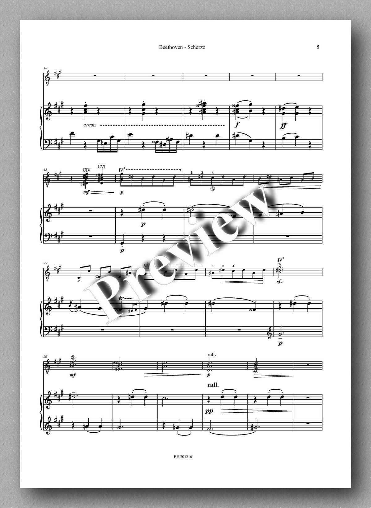 Rebay [154], Beethoven’s Scherzo aus der Sonate op. 2 No. 2 - Full Score 2