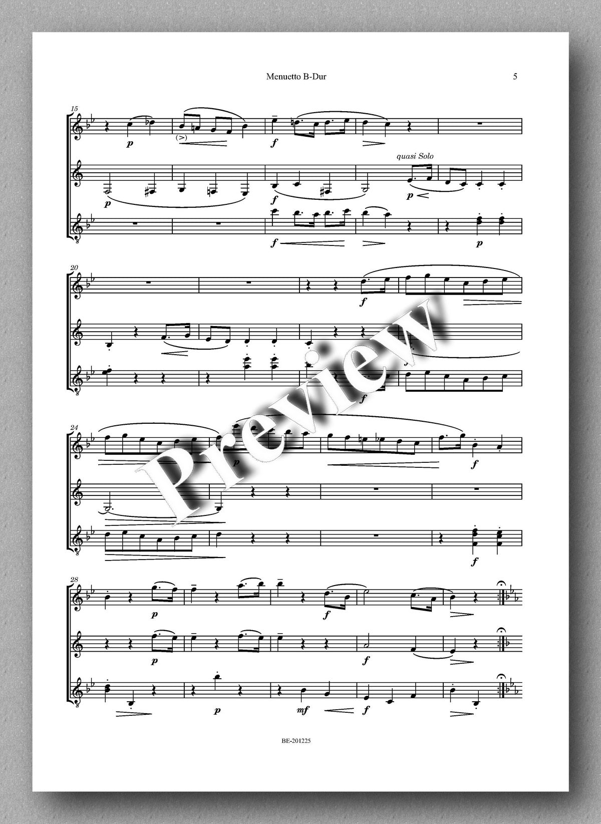 Rebay [161], Menuetto B-Dur aus der Klaviersonate in Es von Mozart - music score 2