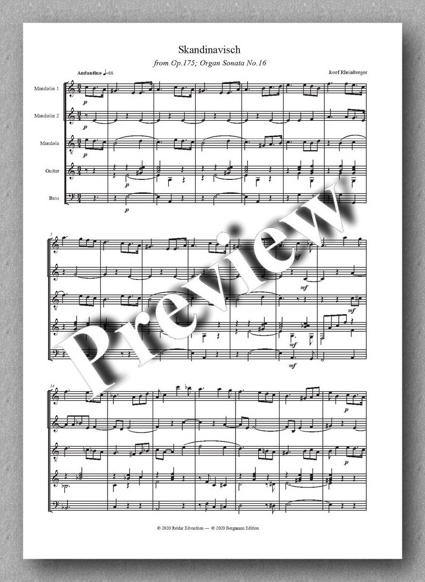Skandinavisch by Josef Rheinberger - preview of the music score