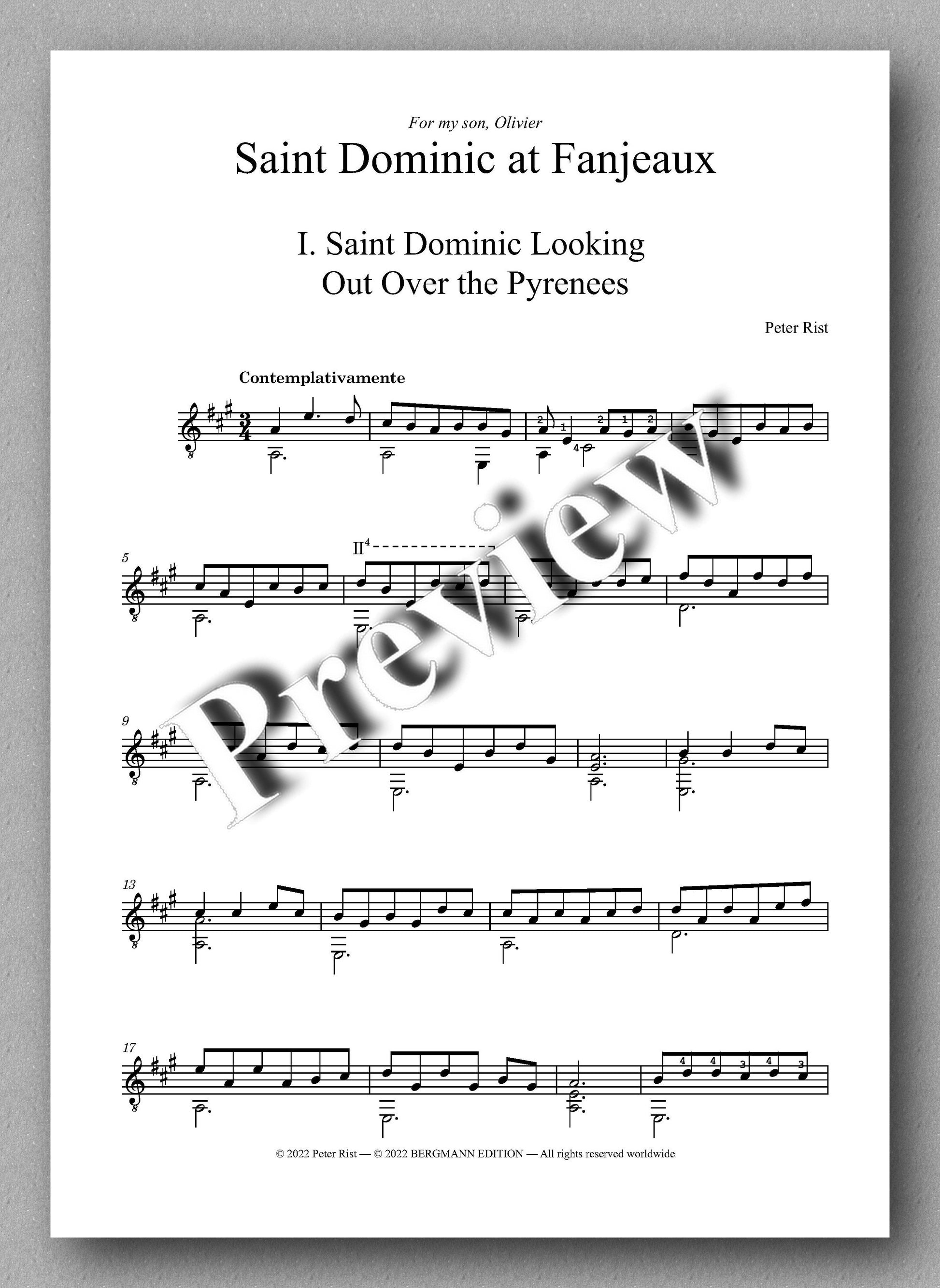 Rist, Saint Dominic at Fanjeaux -music score 1