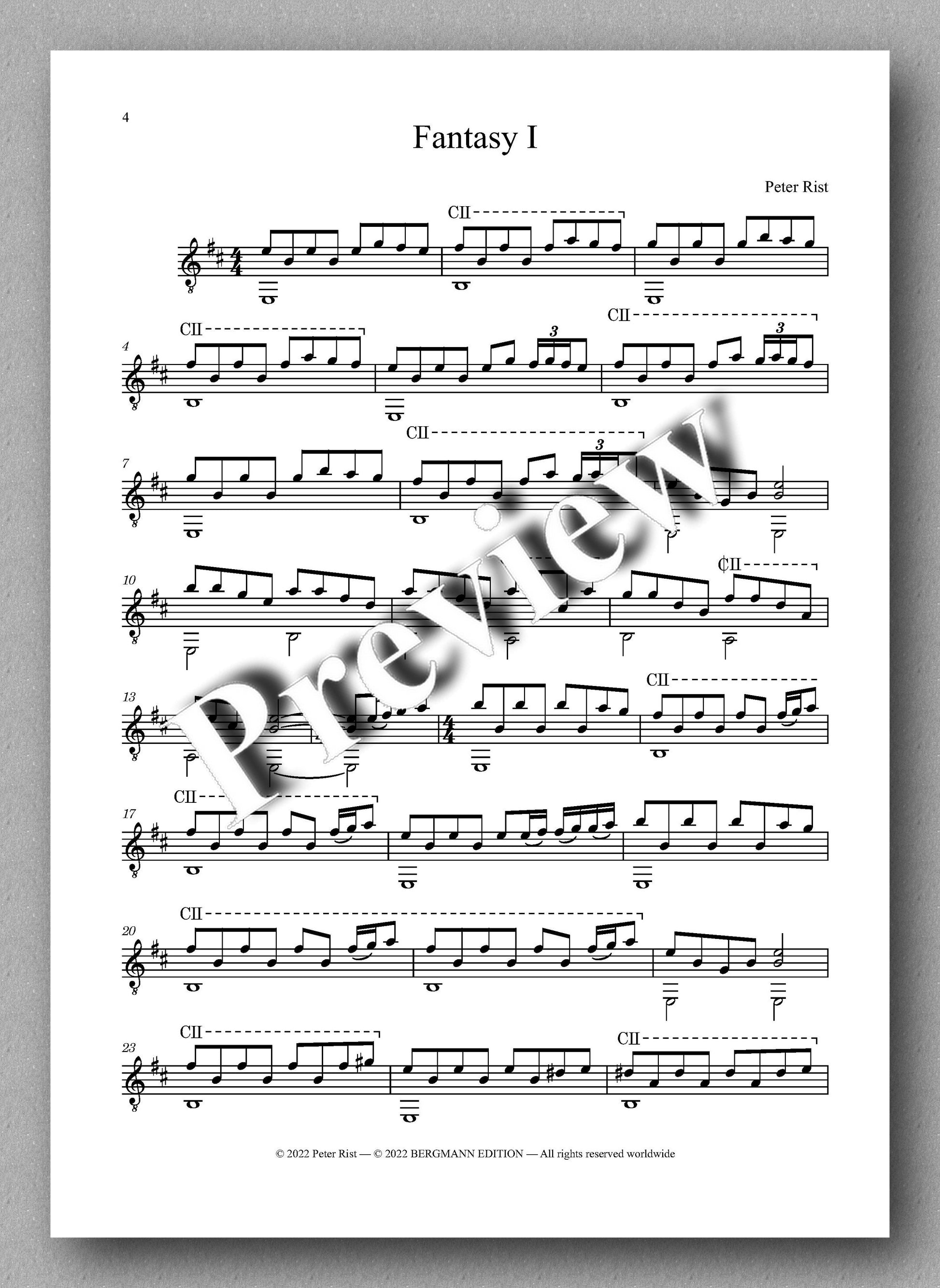 Rist, Seven Fantasies and Other Pieces - music score 1
