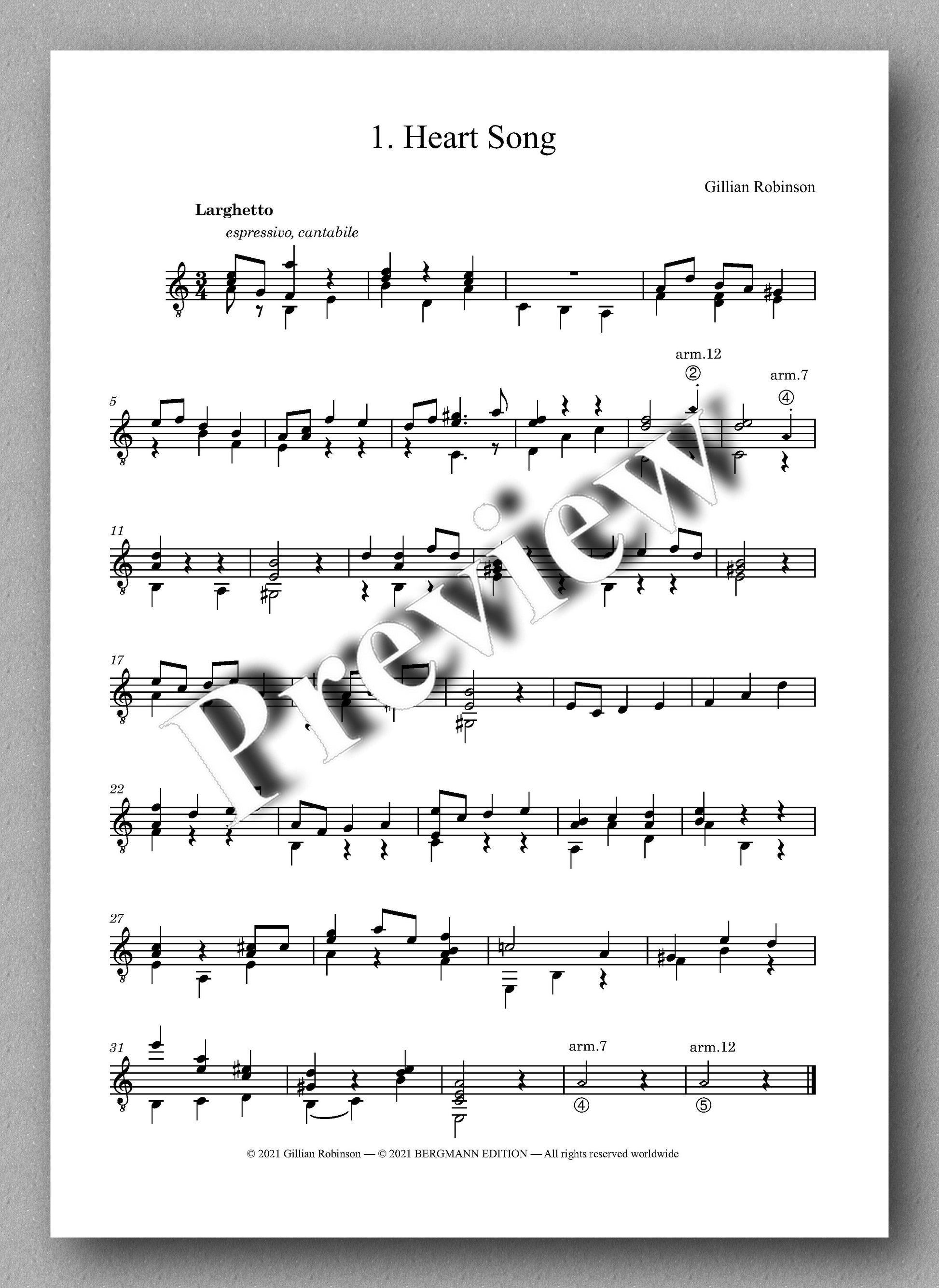 Robinson, Four Songs without Words - music score 1