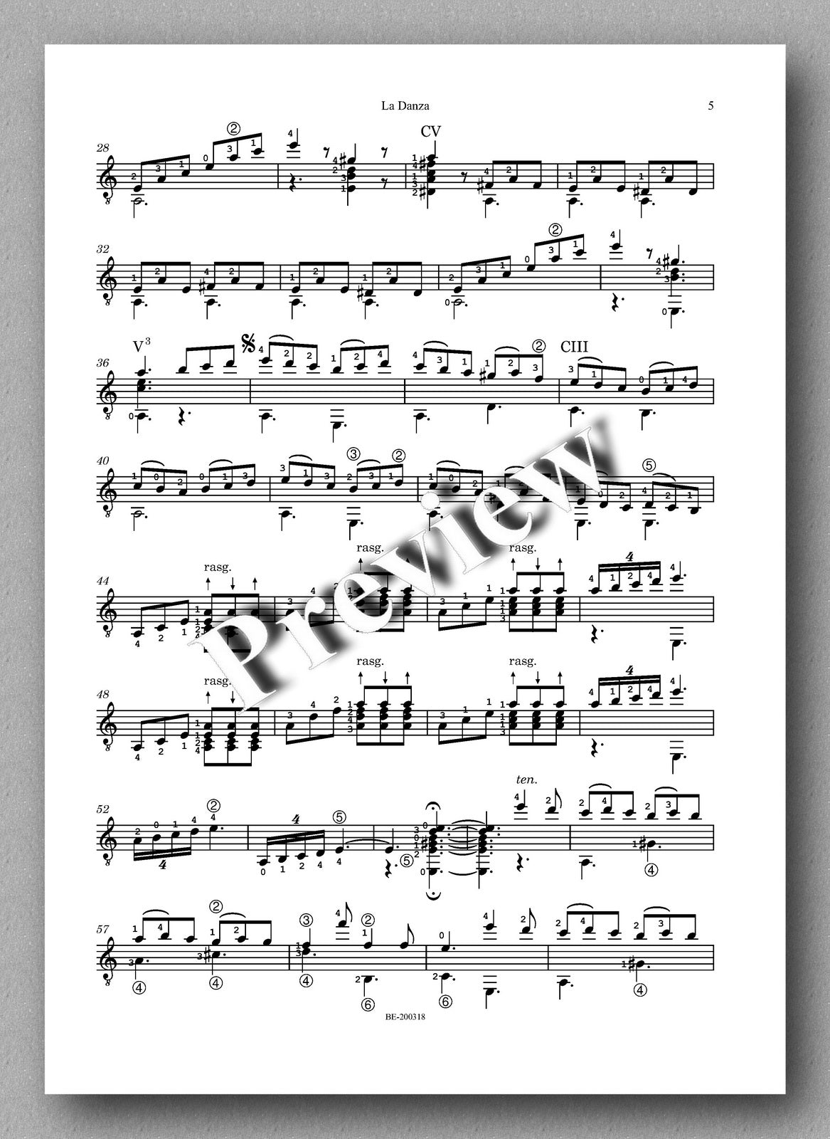 Gioachino Rossini, La Danza - preview of the music score 2