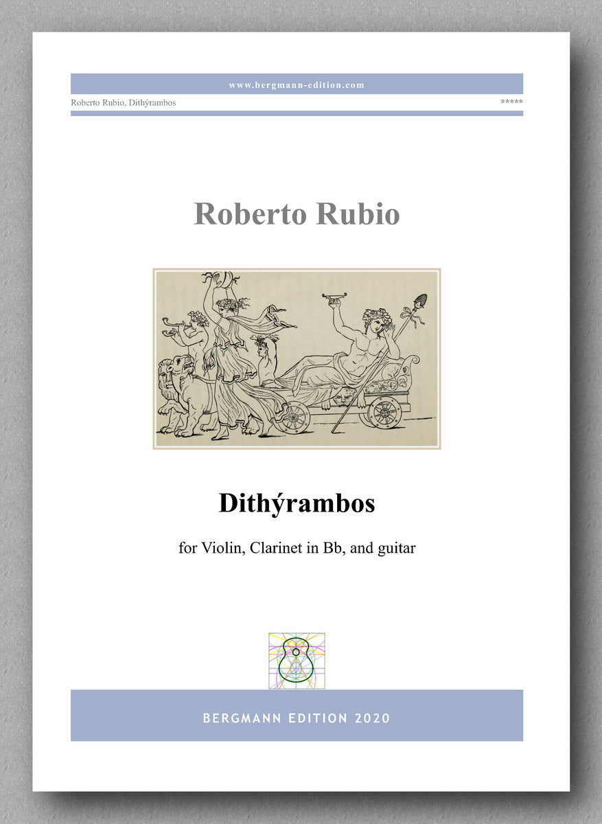 DITHÝRAMBOS  for violin, clarinet in Bb, and guitar by Roberto Rubio - preview of the cover