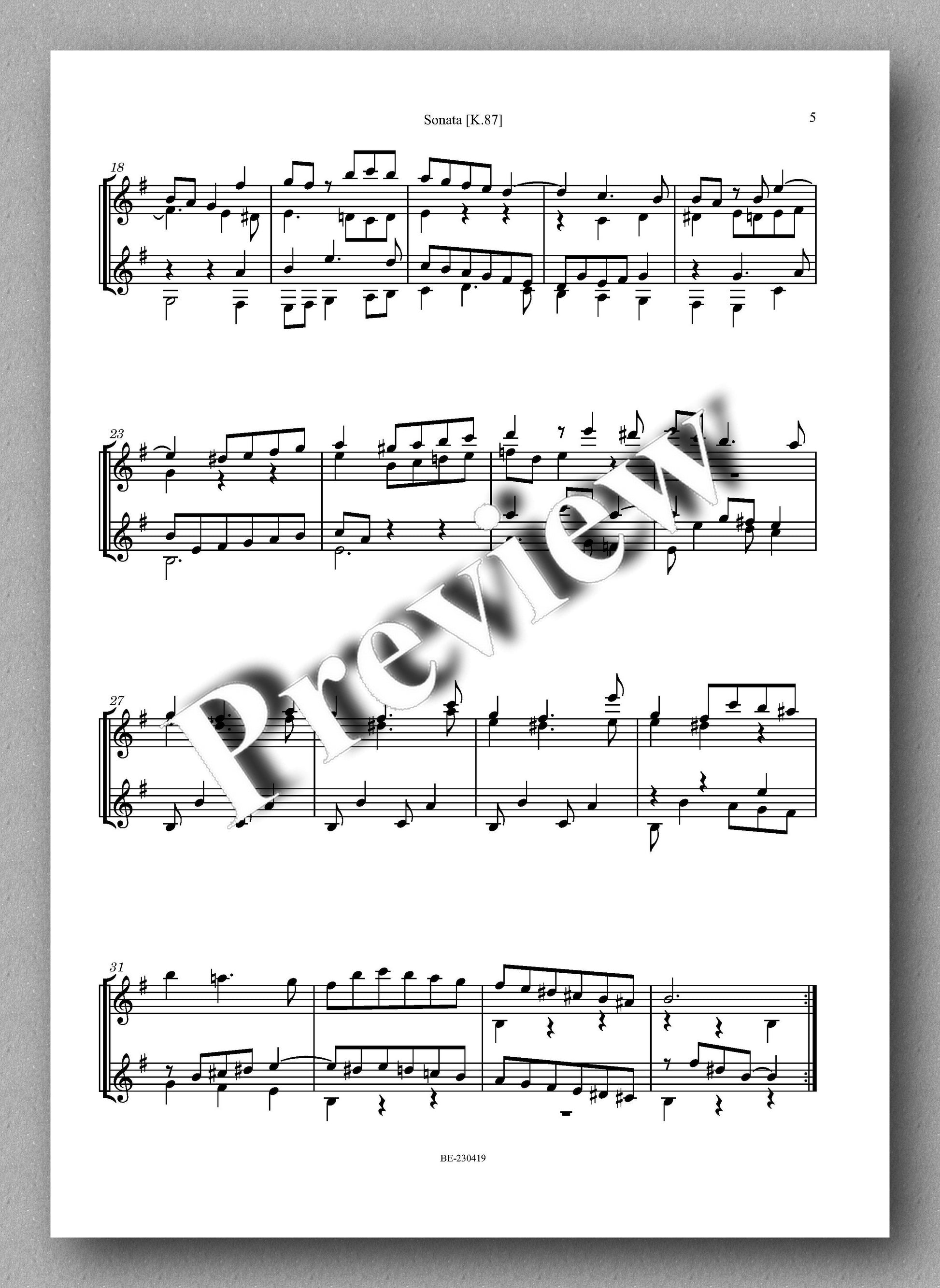Domenico Scarlatti, Sonata K.87 - preview of the music score 2