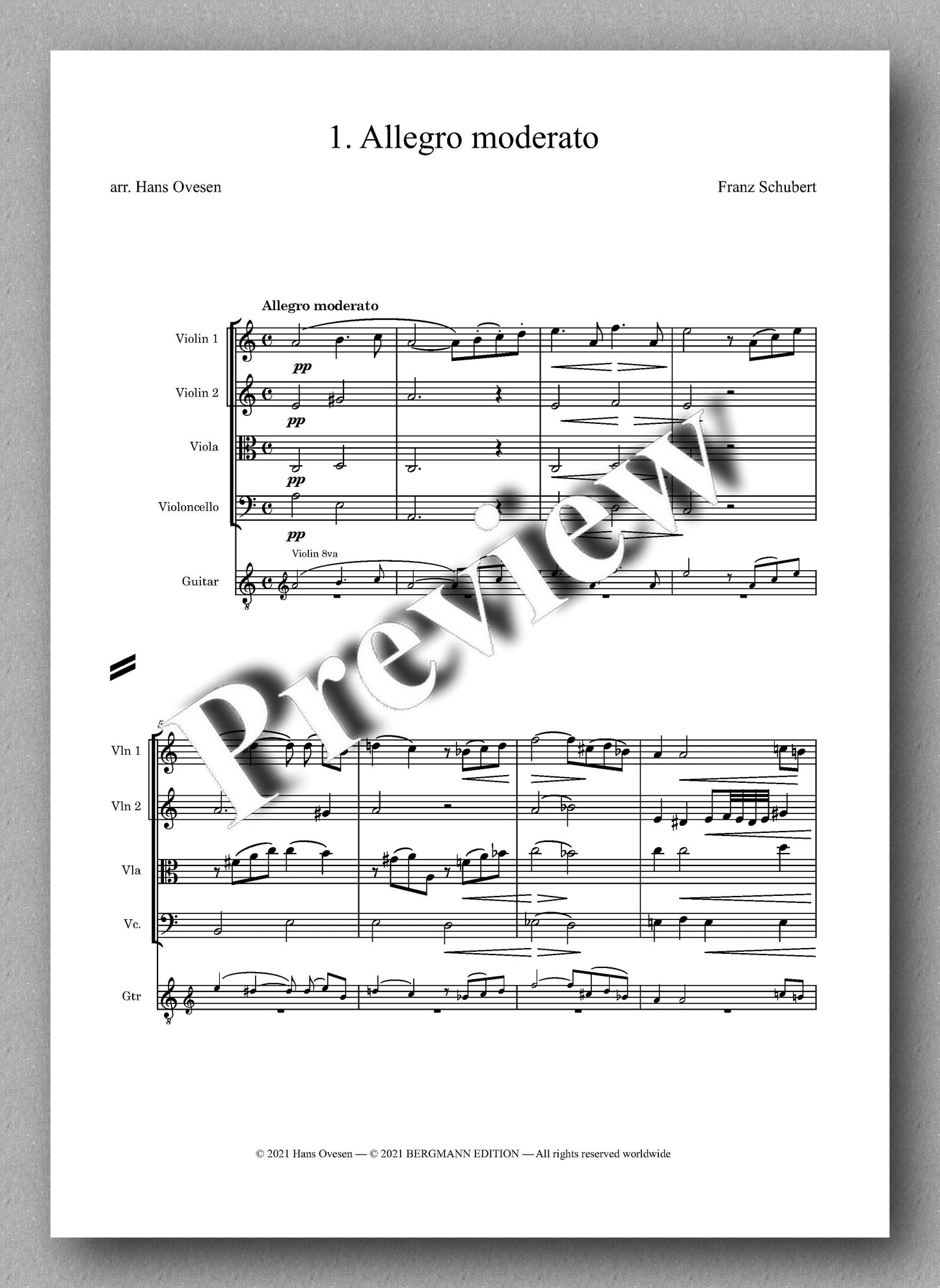 Schubert-Ovesen, Arpeggione Sonata - music score 1
