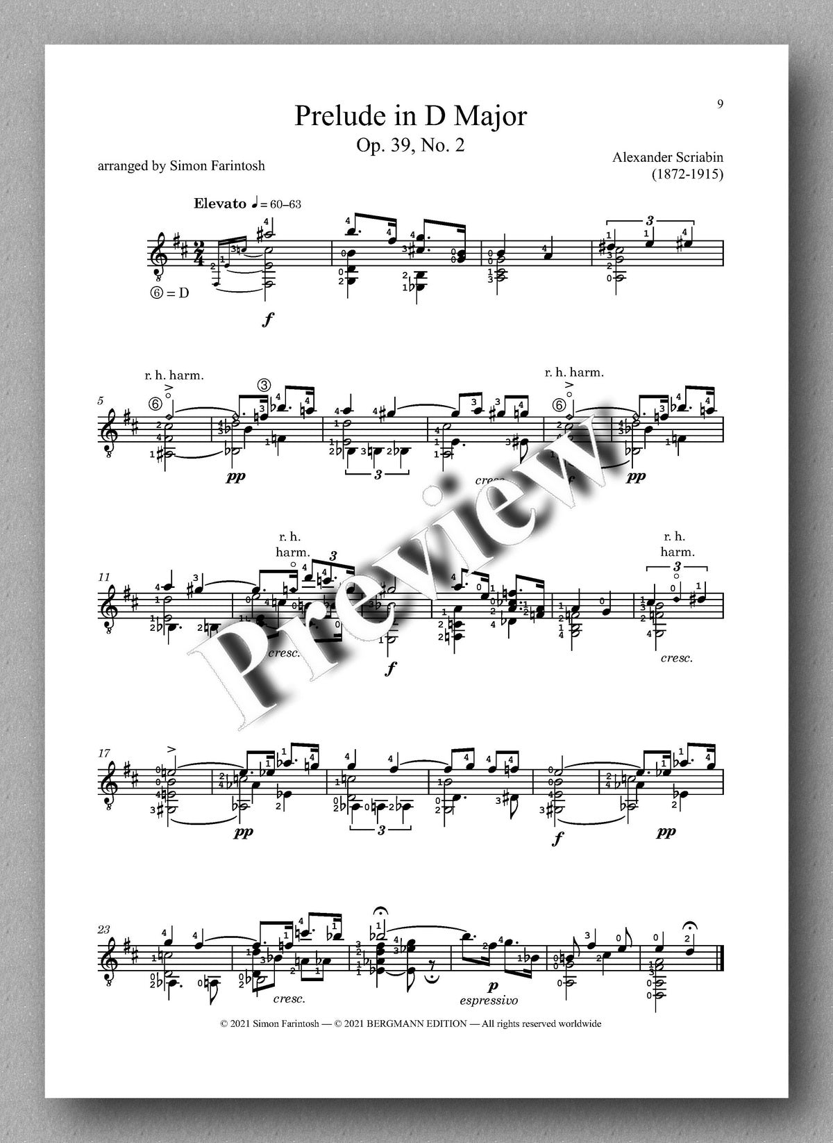 Alexander Scriabin, Five Preludes - music score 3