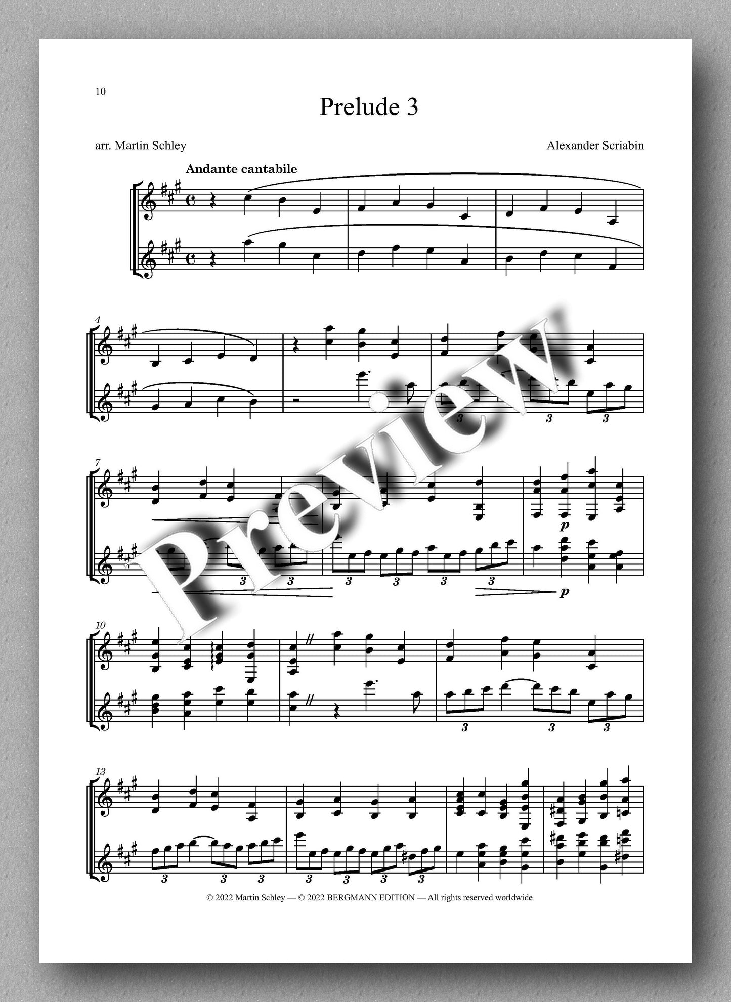 Alexander Scriabin, Five Preludes - Preview of the music score 2