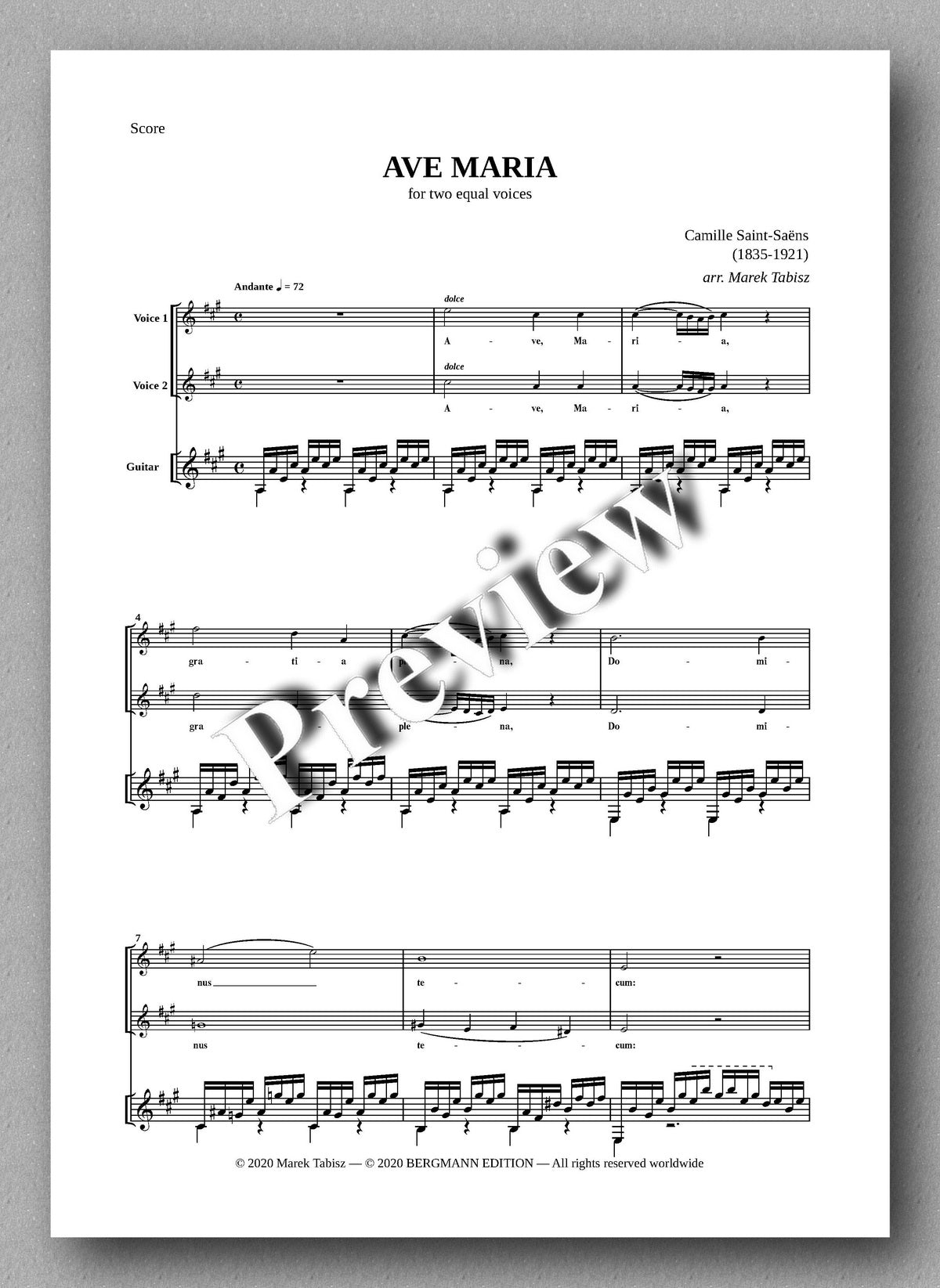 Tabisz, Ave Maria, Book 2 - music score 1