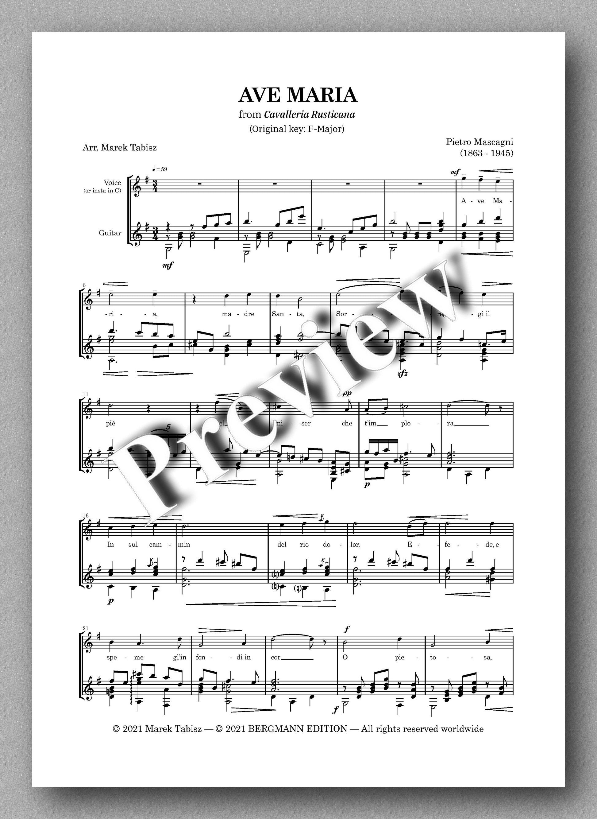 Mascagni-Tabisz, Ave Maria, Book 3 - music score