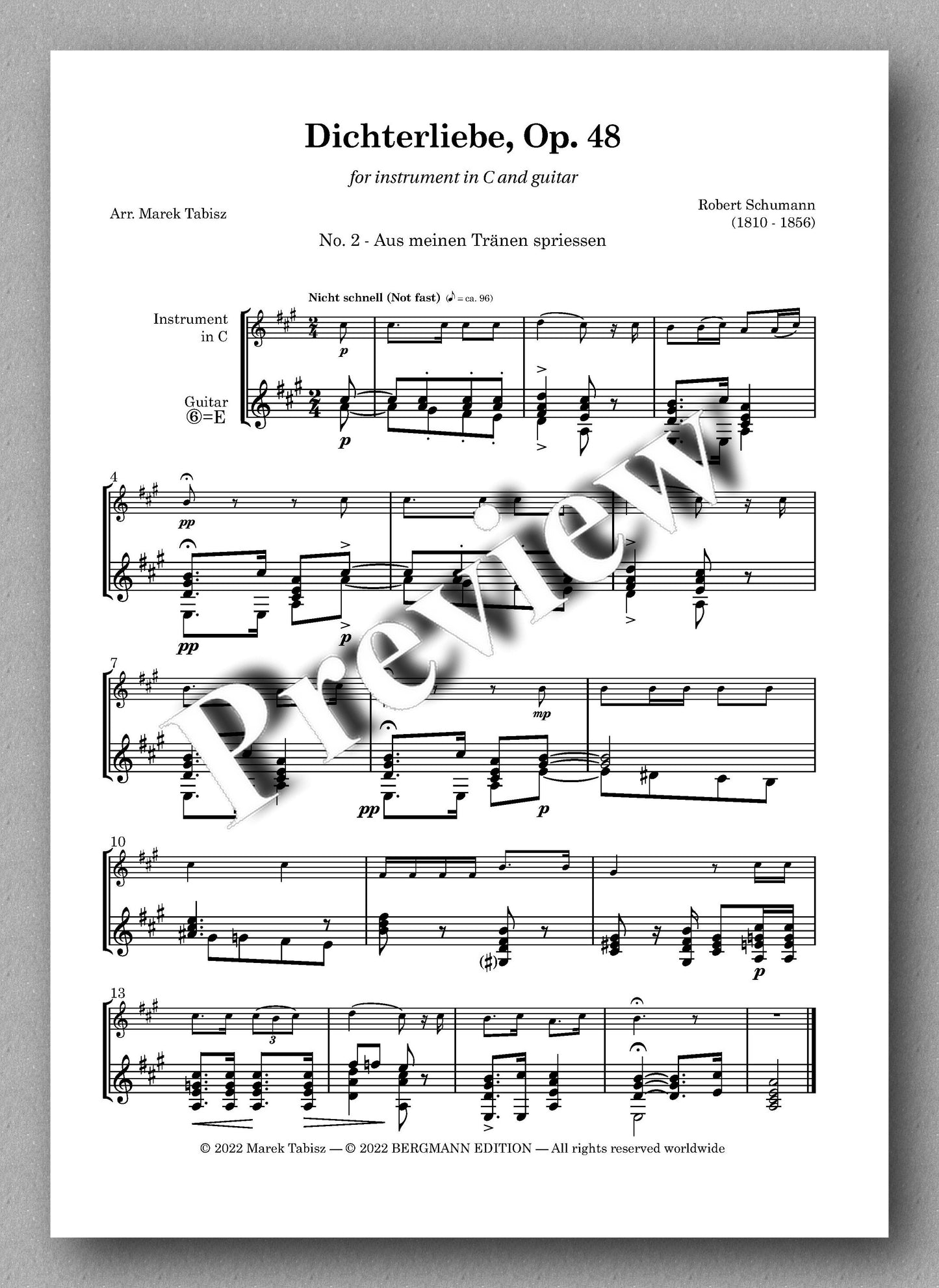 Robert Schumann, Dichterliebe Op. 48 - preview of No. 2 - Aus meinen Tränen spriessen