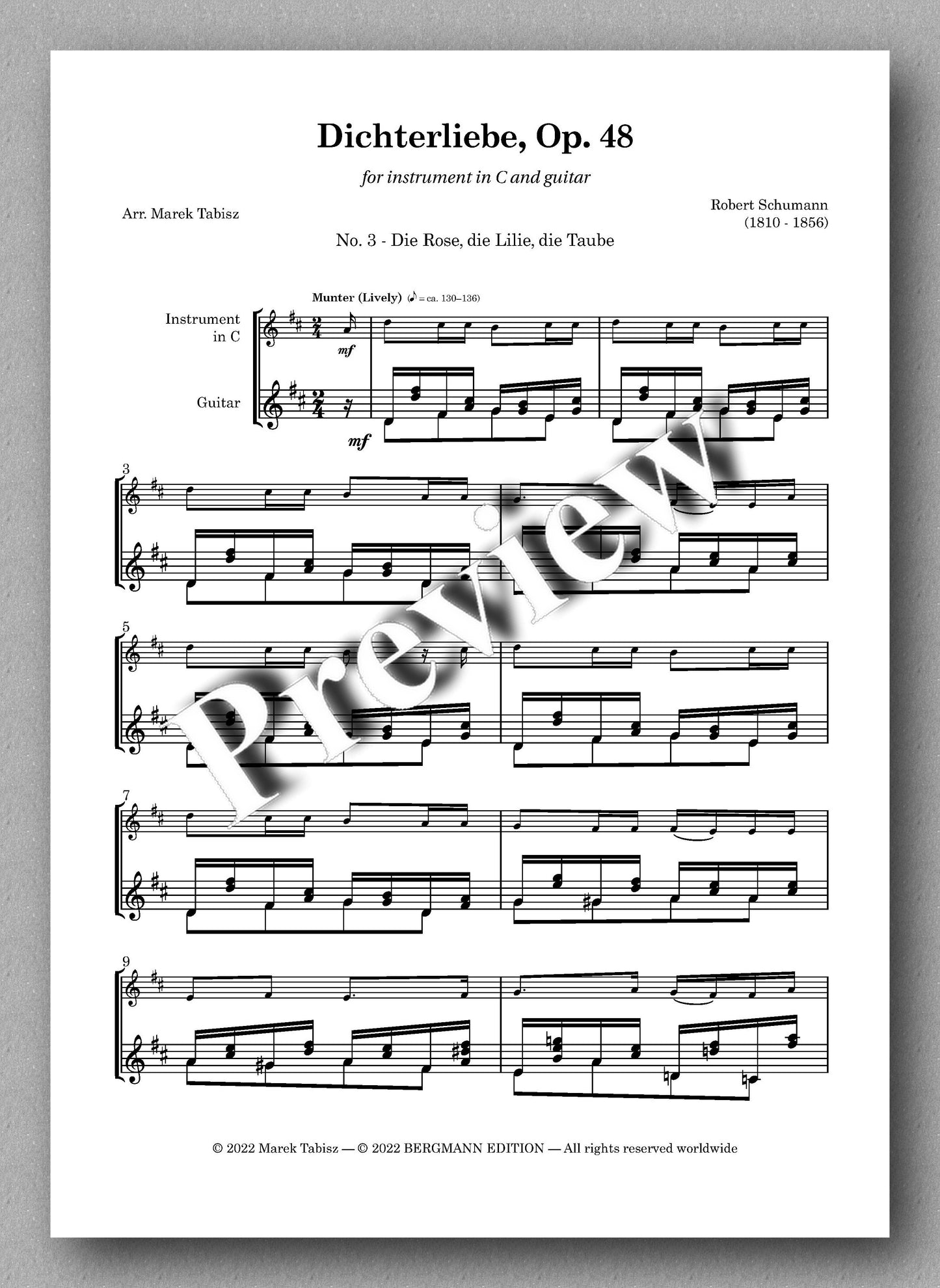 Robert Schumann, Dichterliebe Op. 48 - preview of No. 3 - Die Rose, die Lilie, die Taube